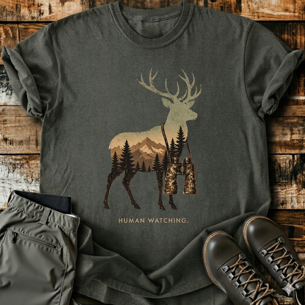 Deer Hunter Human Watching T-Shirt product image 6