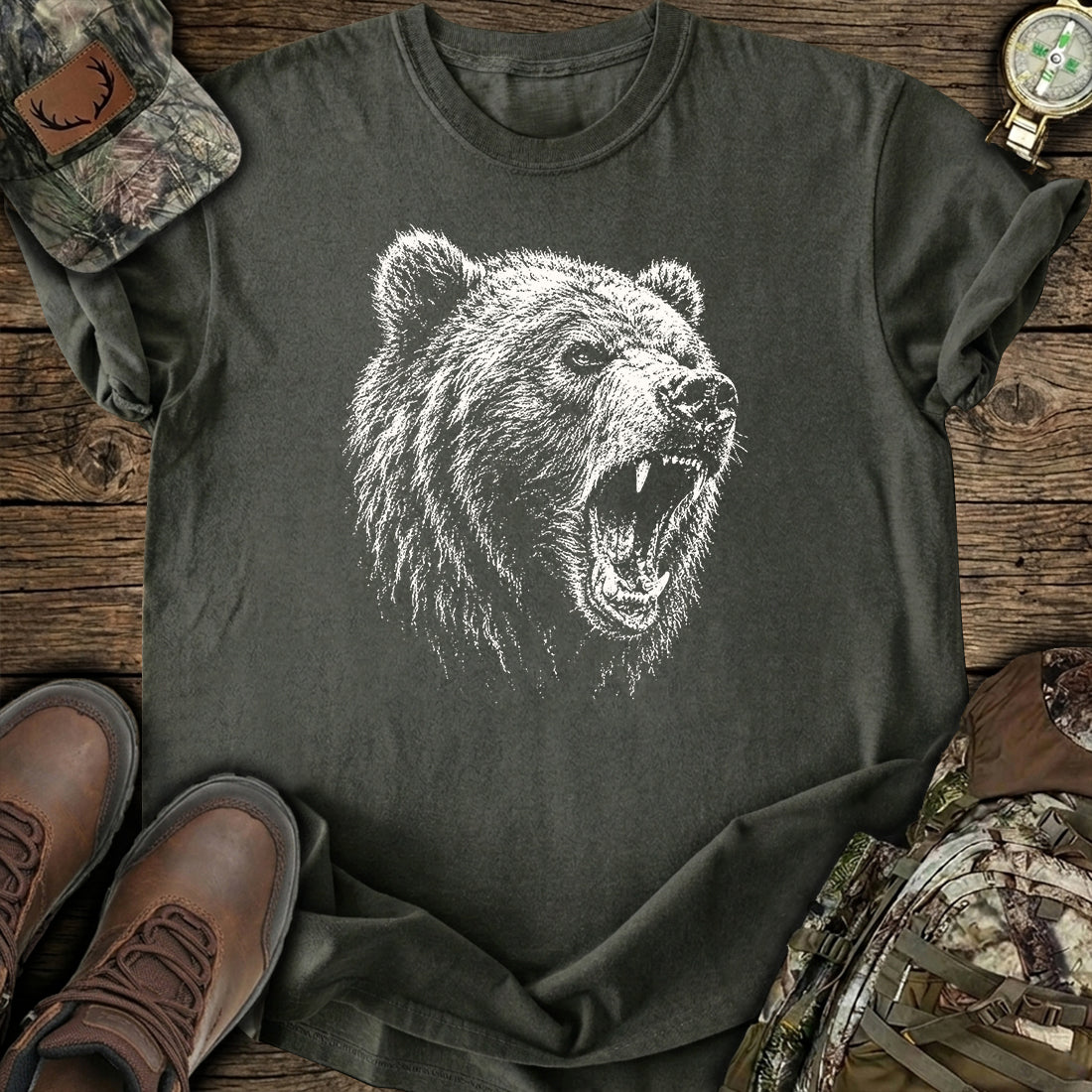 Roaring Grizzly Bear T-Shirt product image 5