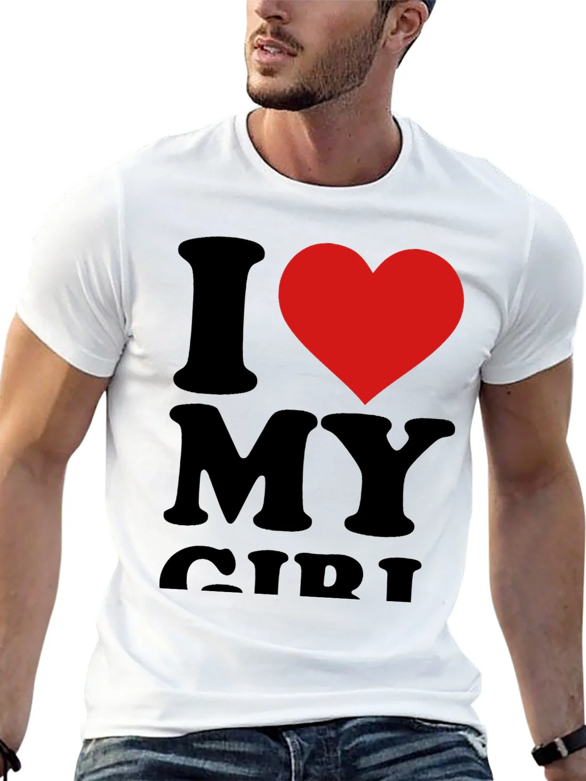 I Heart My Girl Graphic Tee - Black Cotton T-Shirt product image 8