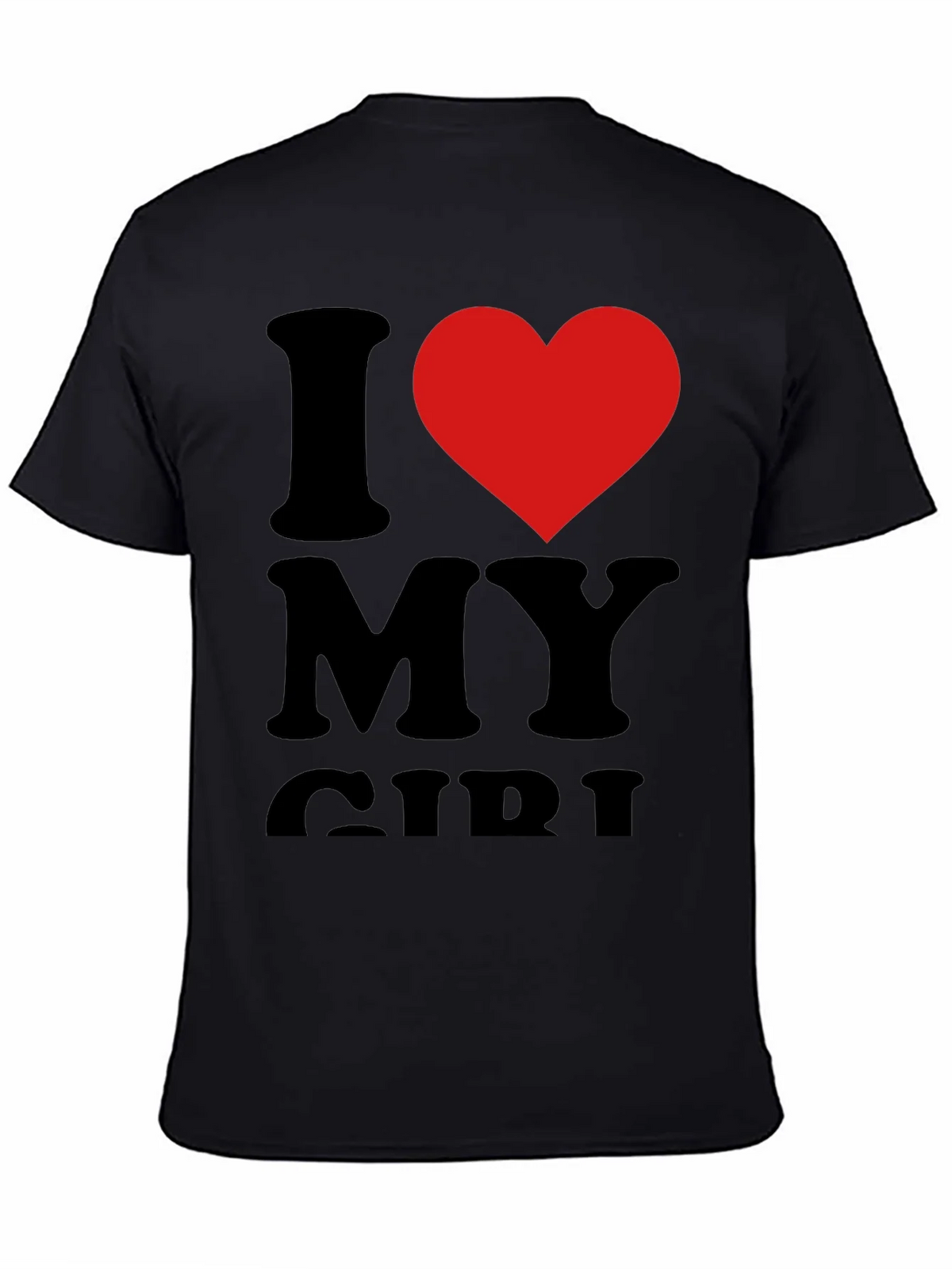 I Heart My Girl Graphic Tee - Black Cotton T-Shirt product image 2