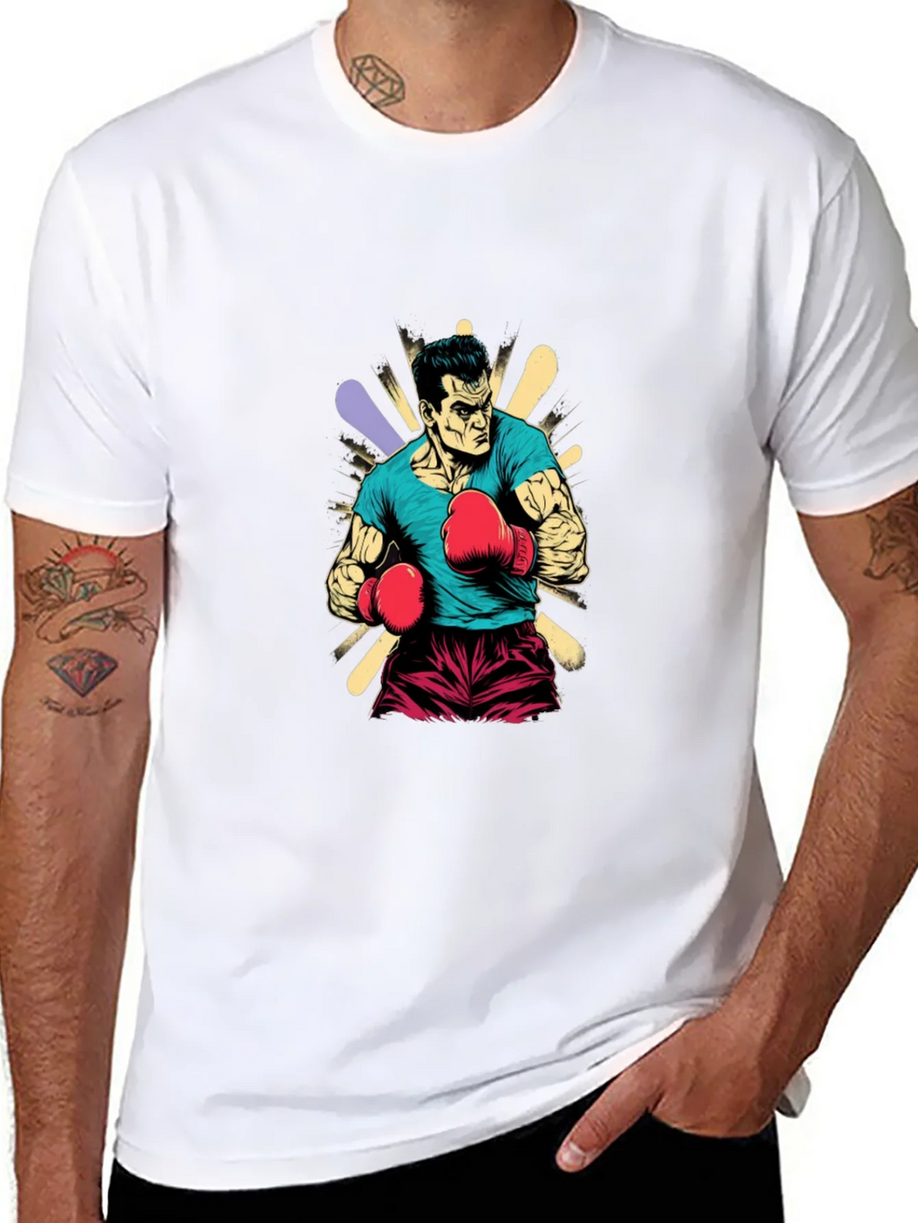 Boxer Graphic Tee - Black Cotton T-Shirt product image 7