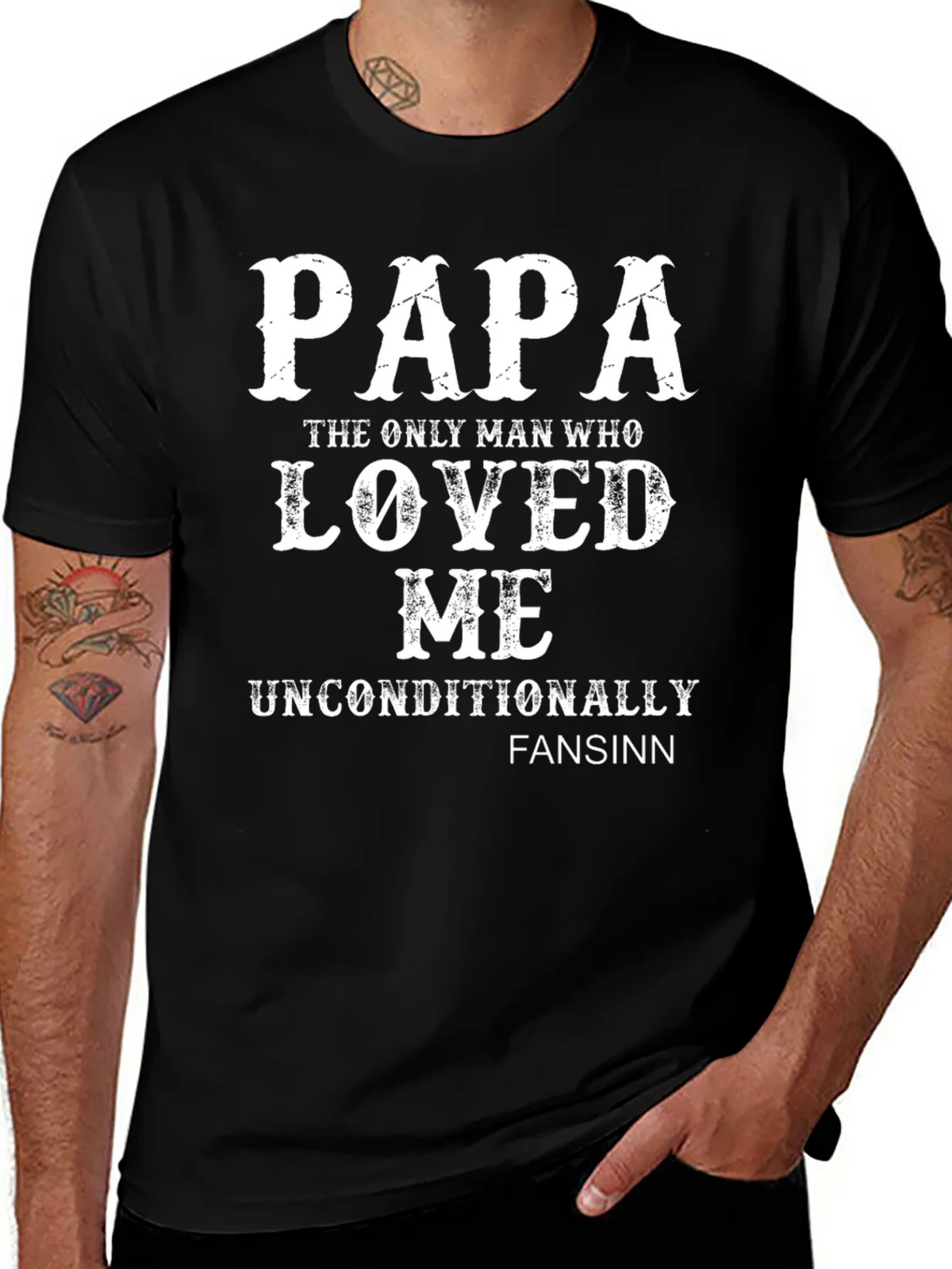 Papa Loved Me Unconditionally Graphic Tee product image 1