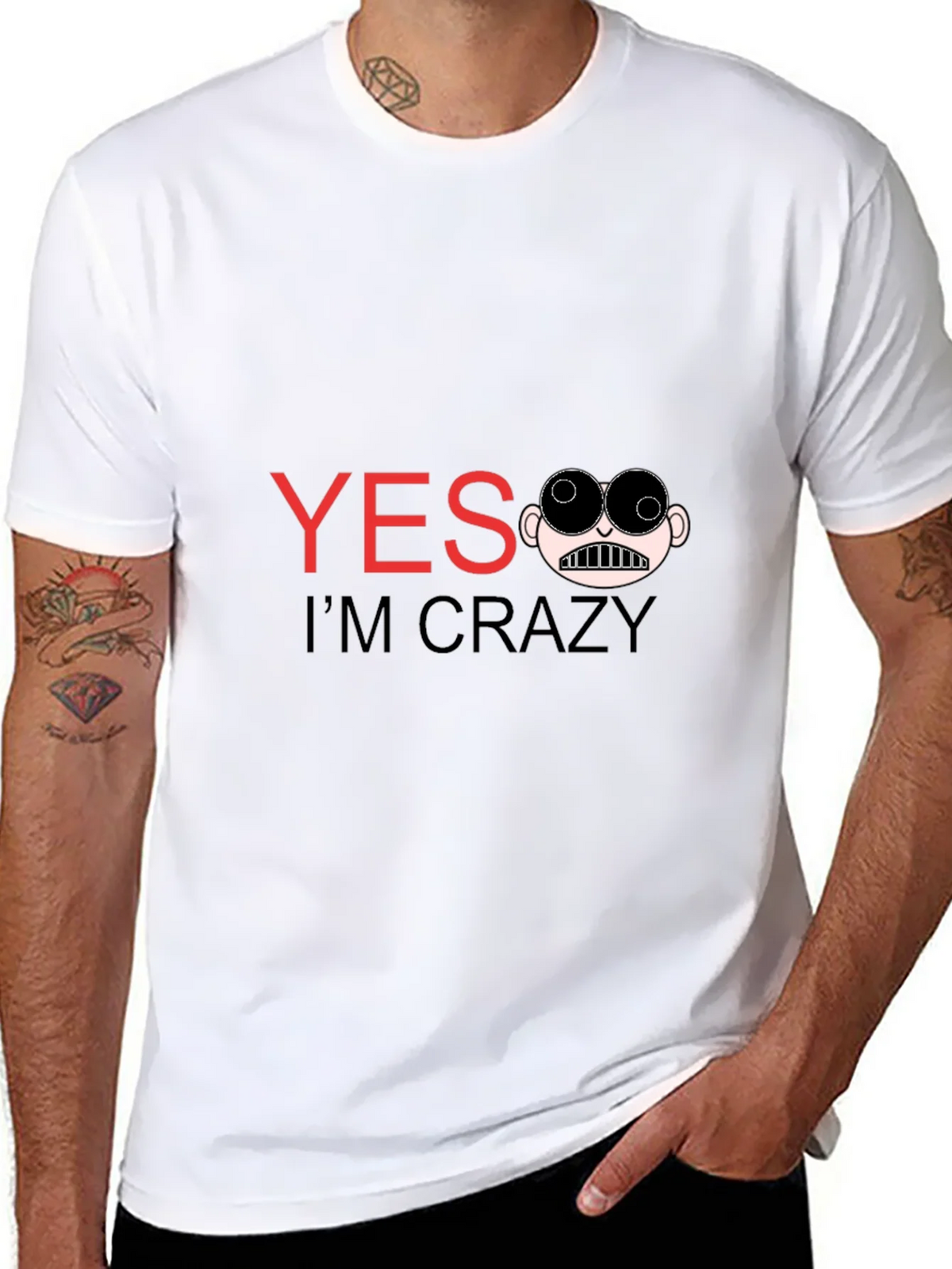Funny Yes Im Crazy Graphic Tee - Black product image 6
