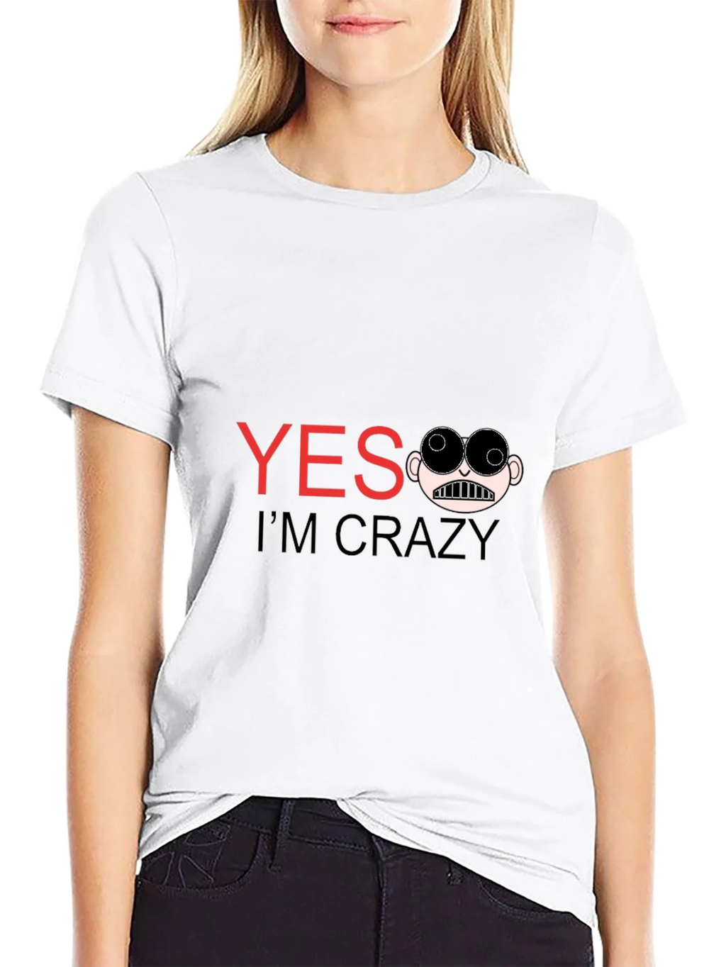 Funny Yes Im Crazy Graphic Tee - Black product image 7