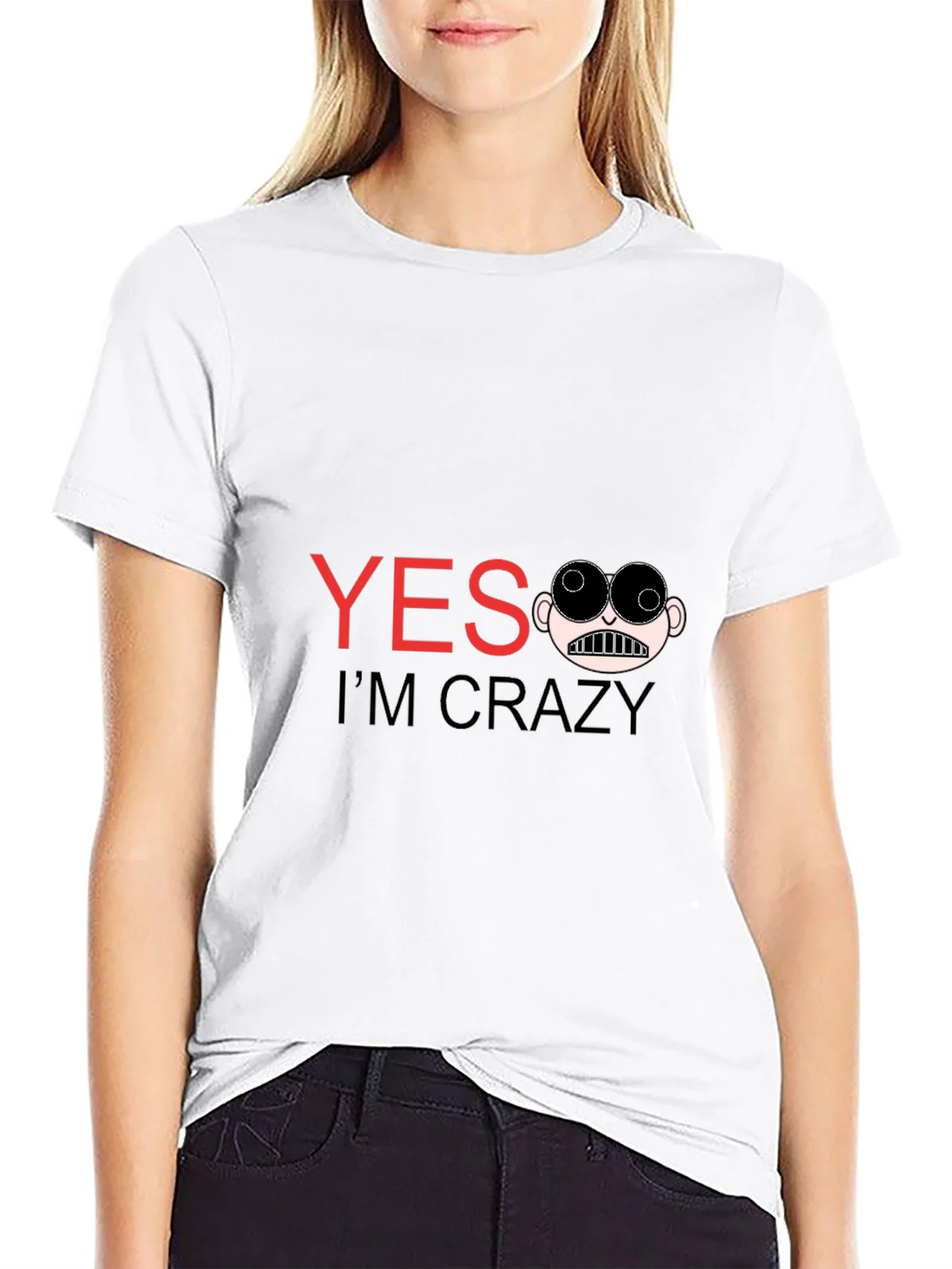 Funny Yes Im Crazy Graphic Tee - Black product image 7