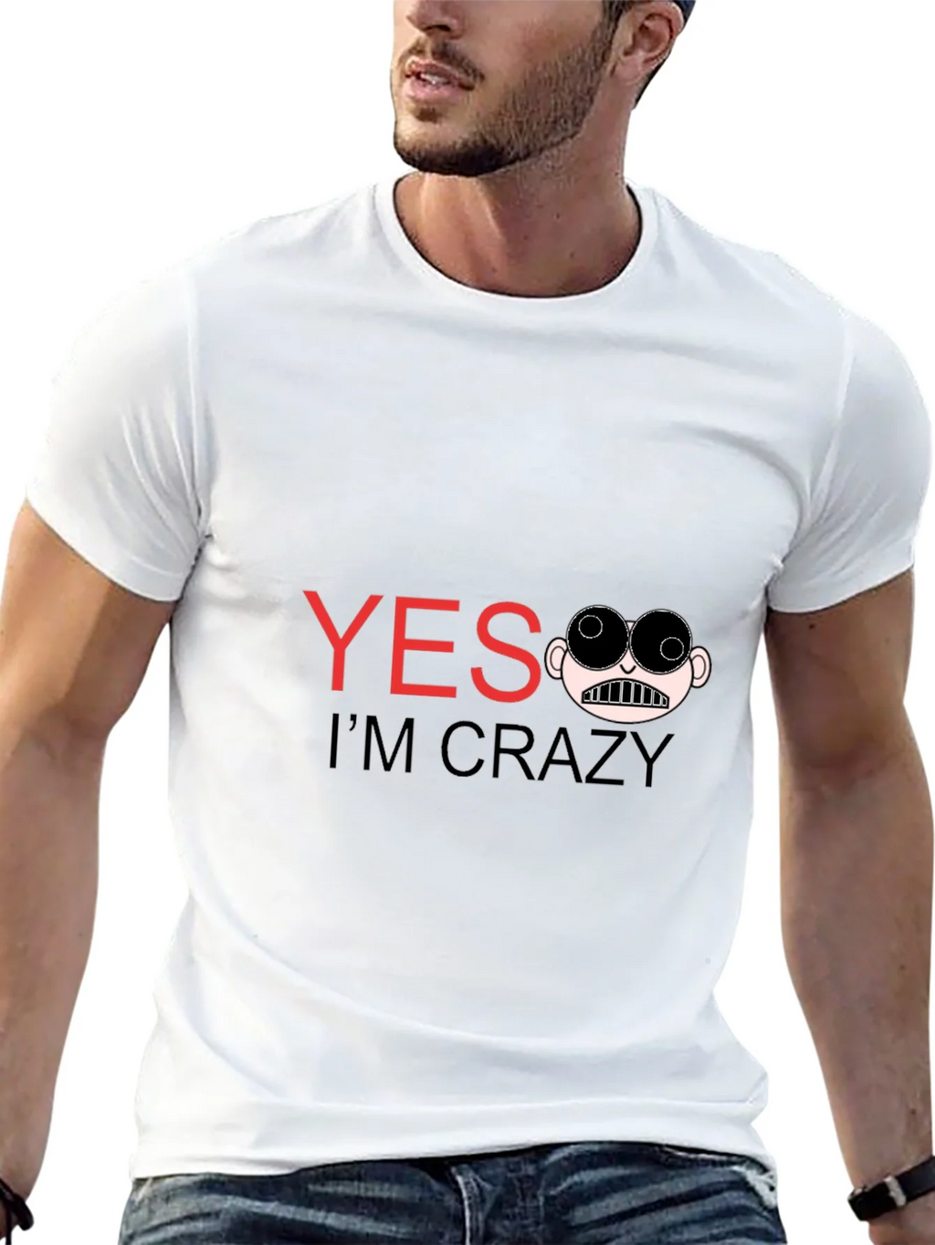 Funny Yes Im Crazy Graphic Tee - Black product image 10