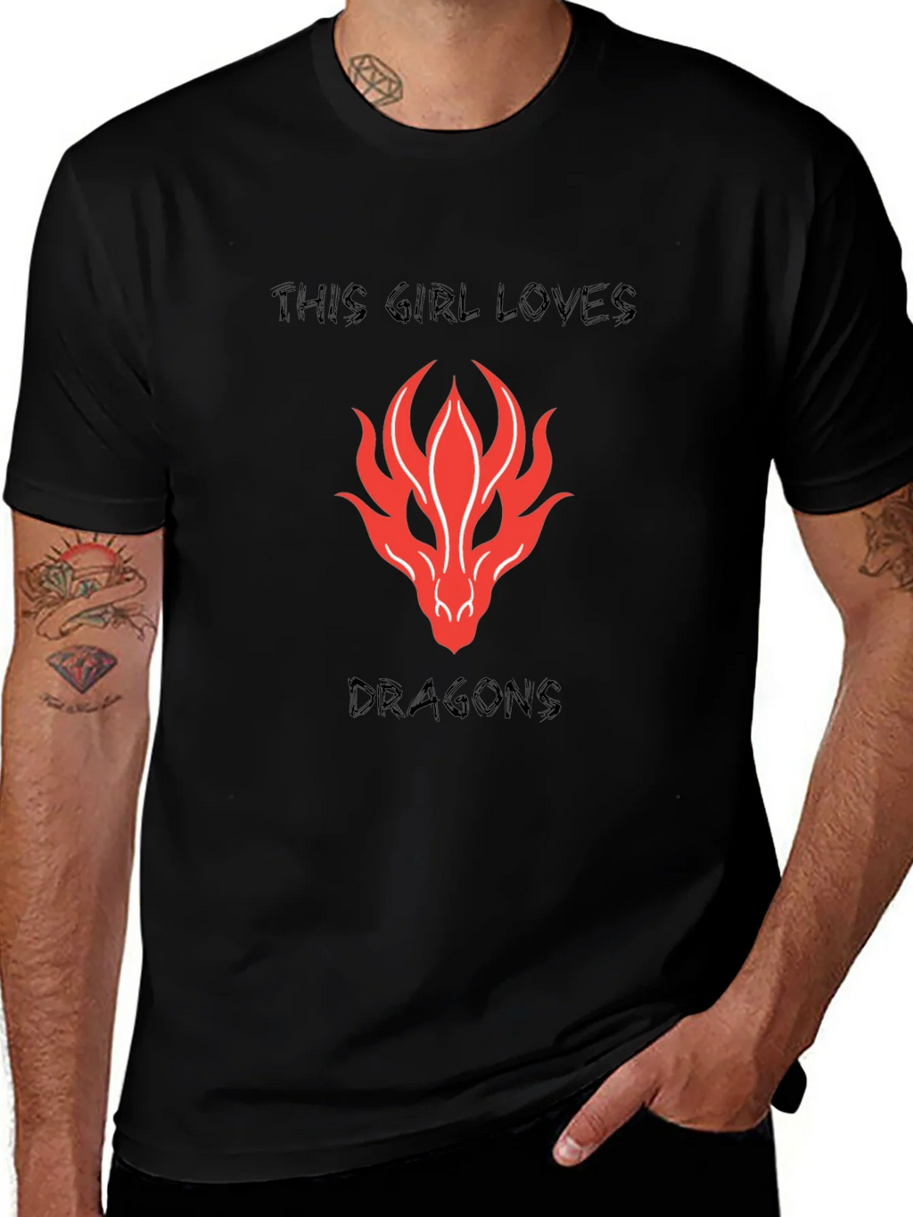 Dragon Lovers Black T-Shirt product image 1