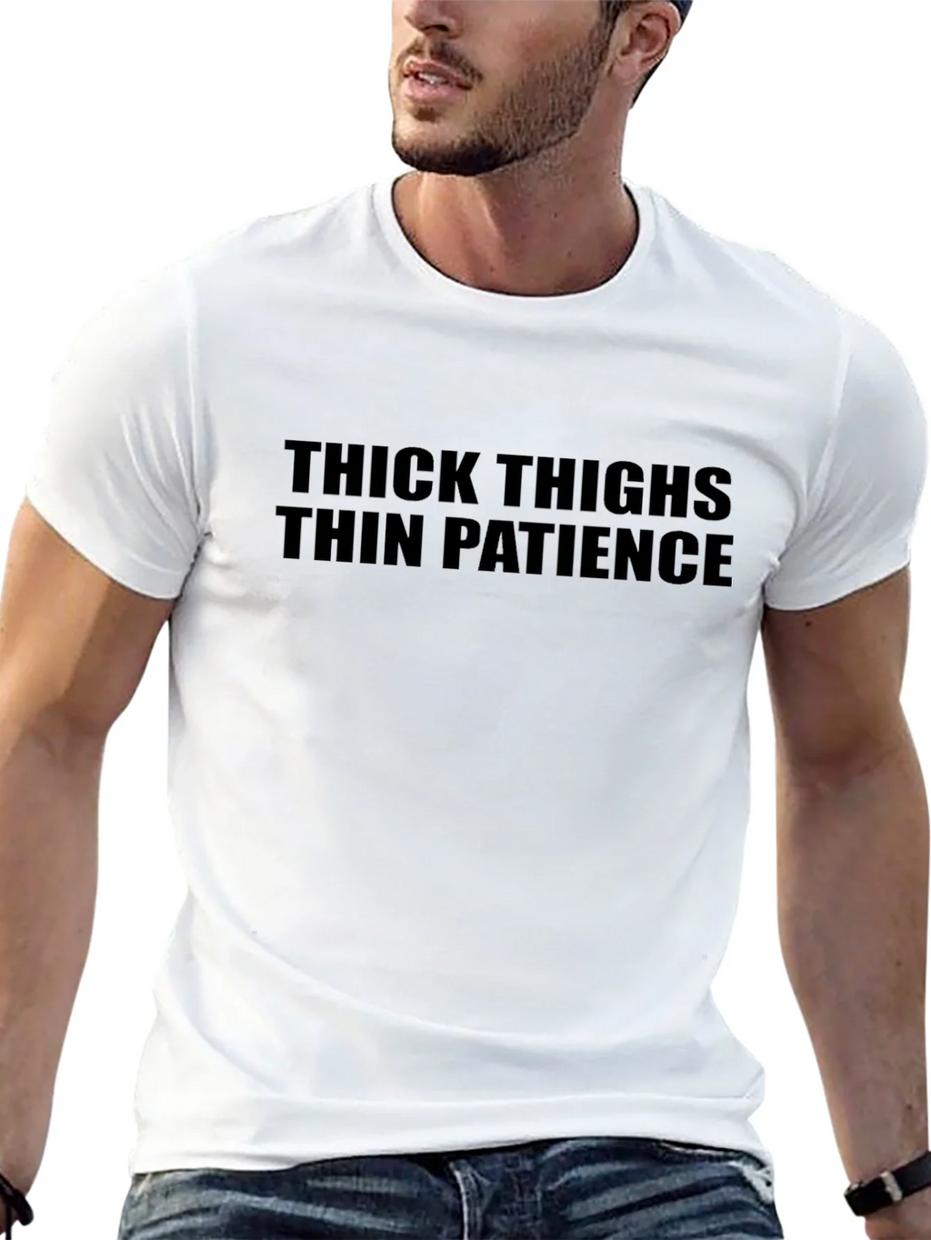 Thick Thighs Thin Patience Black Graphic Tee product image 12