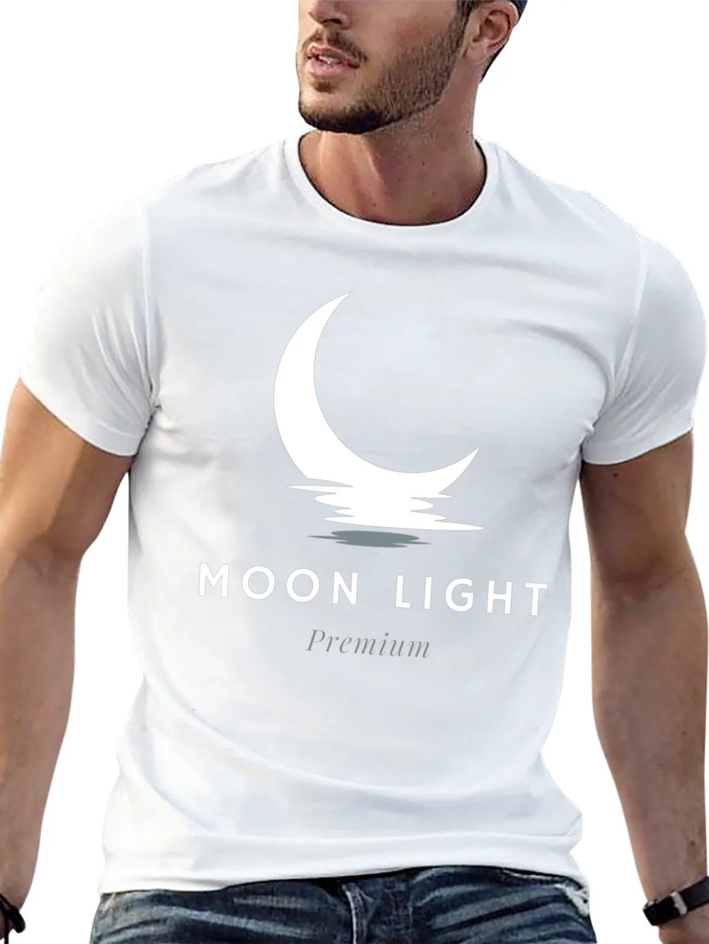 Moon Light Premium Black Graphic Tee product image 12