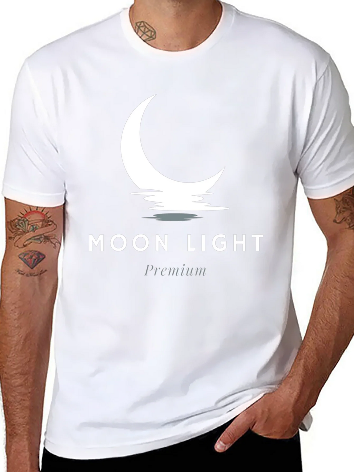 Moon Light Premium Black Graphic Tee product image 7