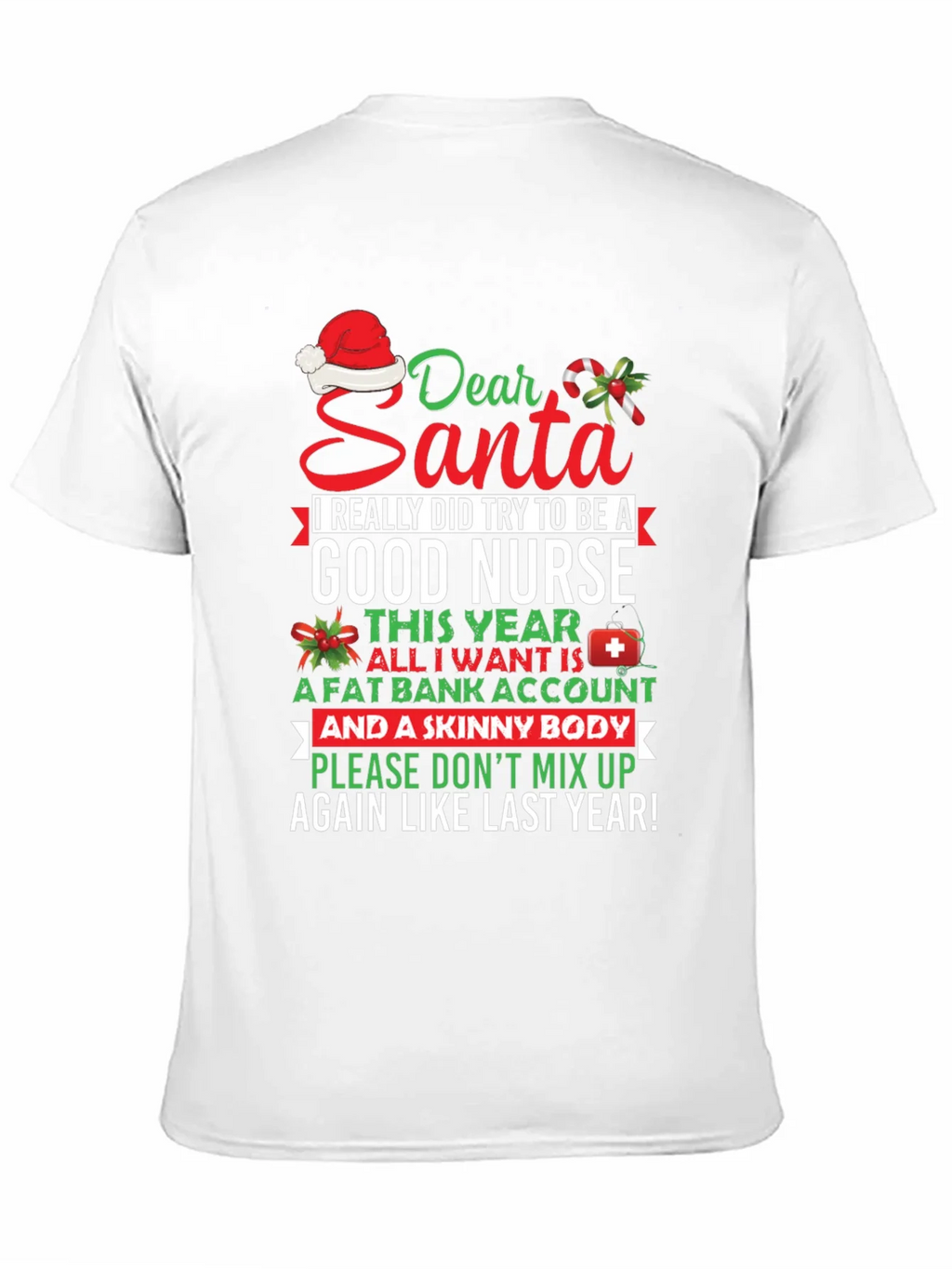 Funny Nurse Christmas T-Shirt Dear Santa Graphic Tee product image 10
