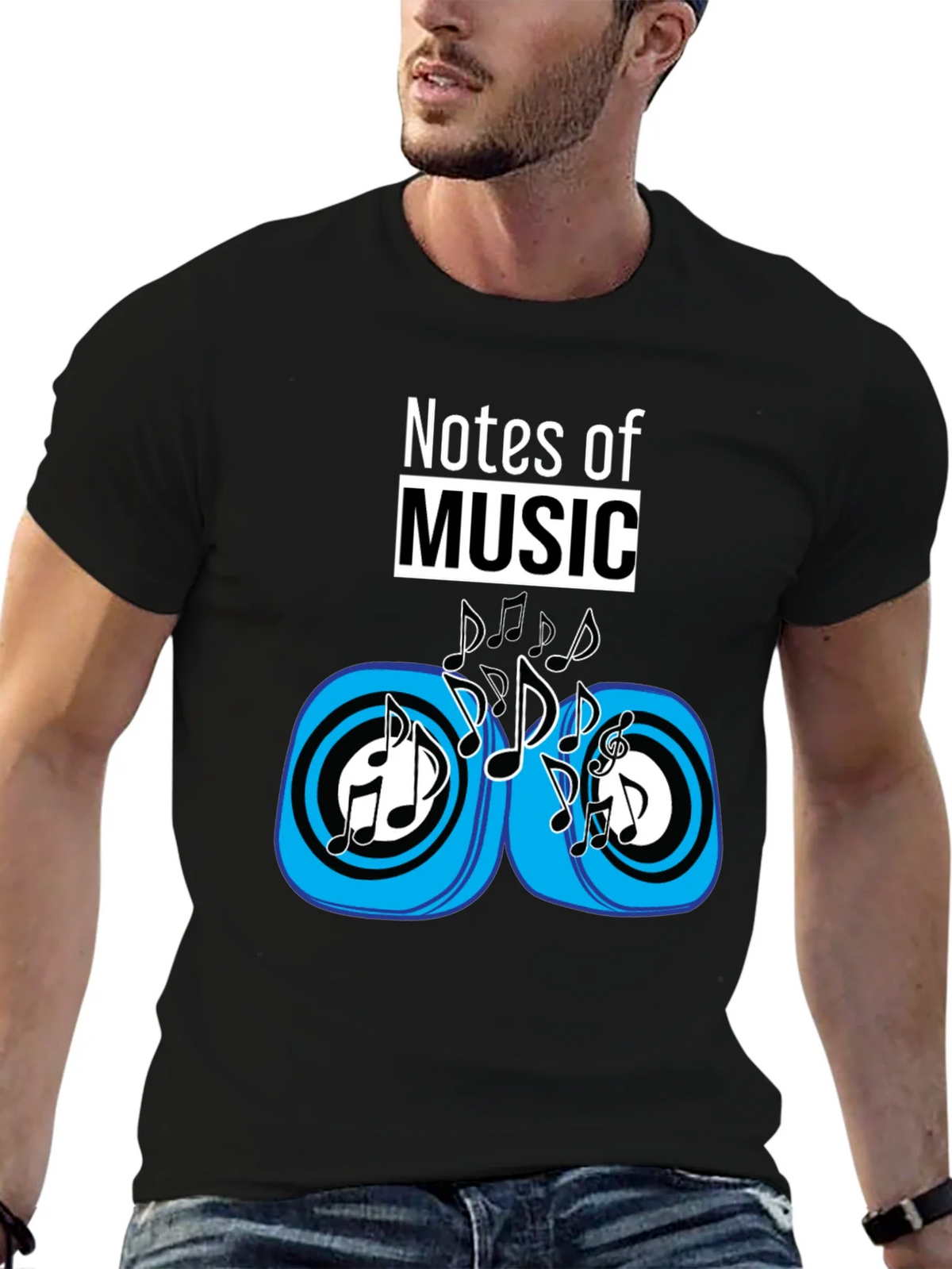 Notes of Music Black Graphic Tee product image 6