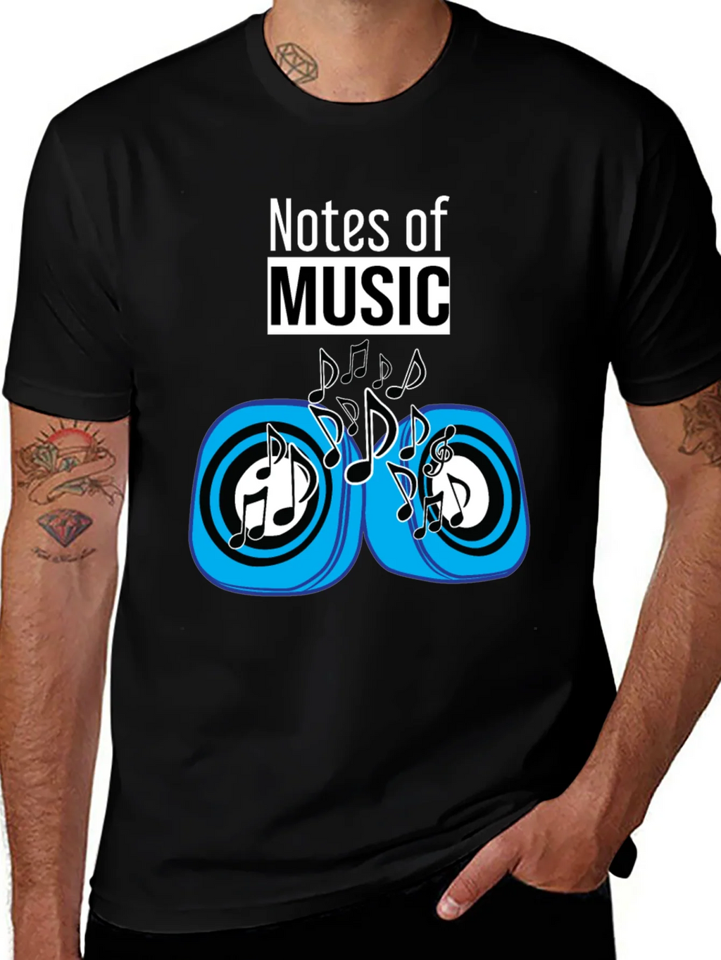 Notes of Music Black Graphic Tee product image 1