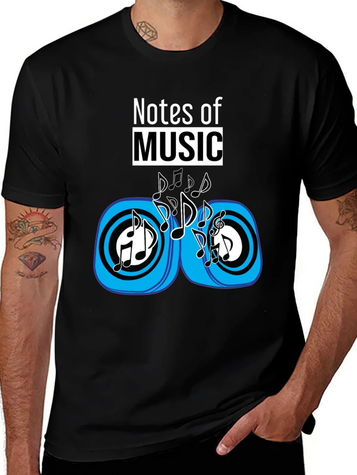 Notes of Music Black Graphic Tee product image 1