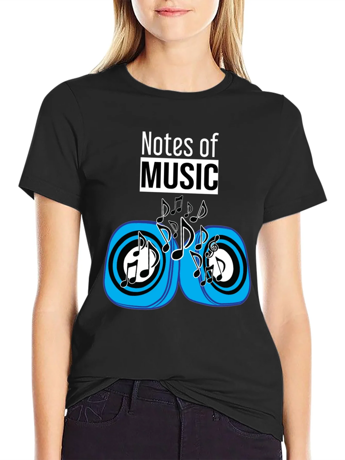 Notes of Music Black Graphic Tee product image 2