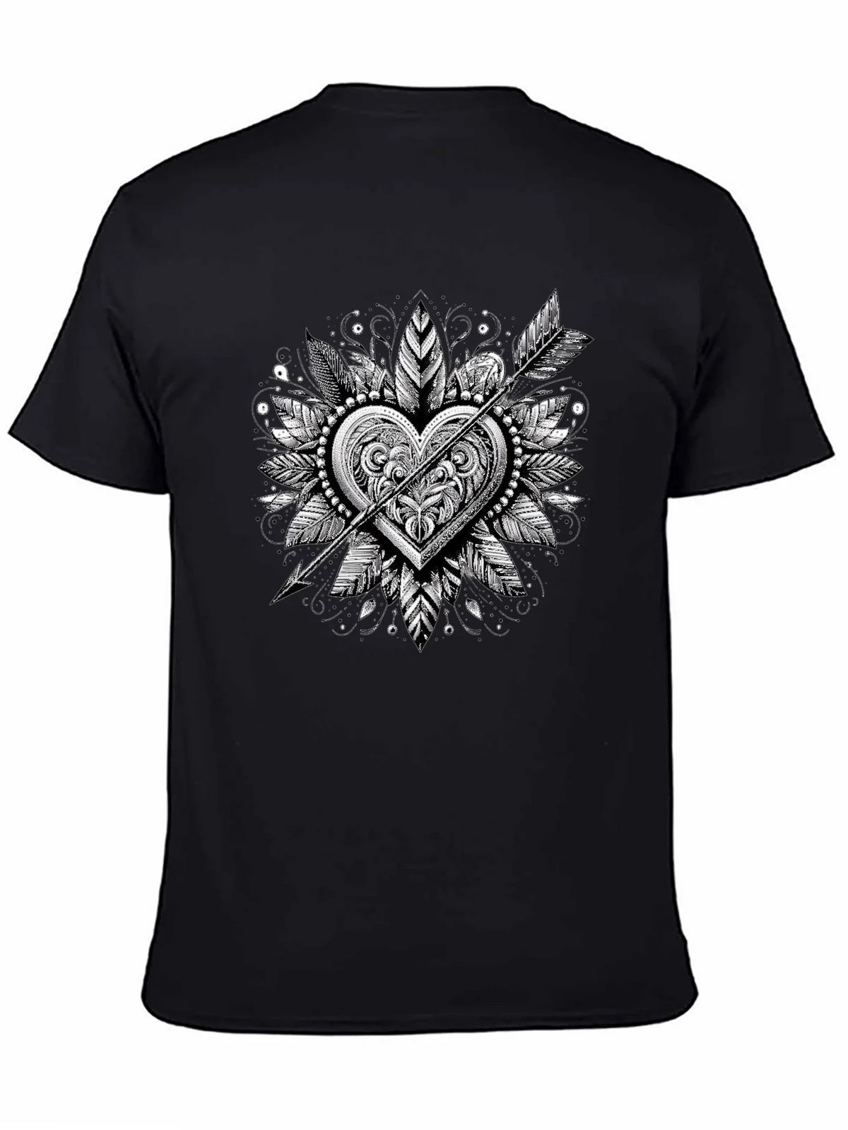Arrow Heart Graphic Tee - Stylish Black T-Shirt product image 4