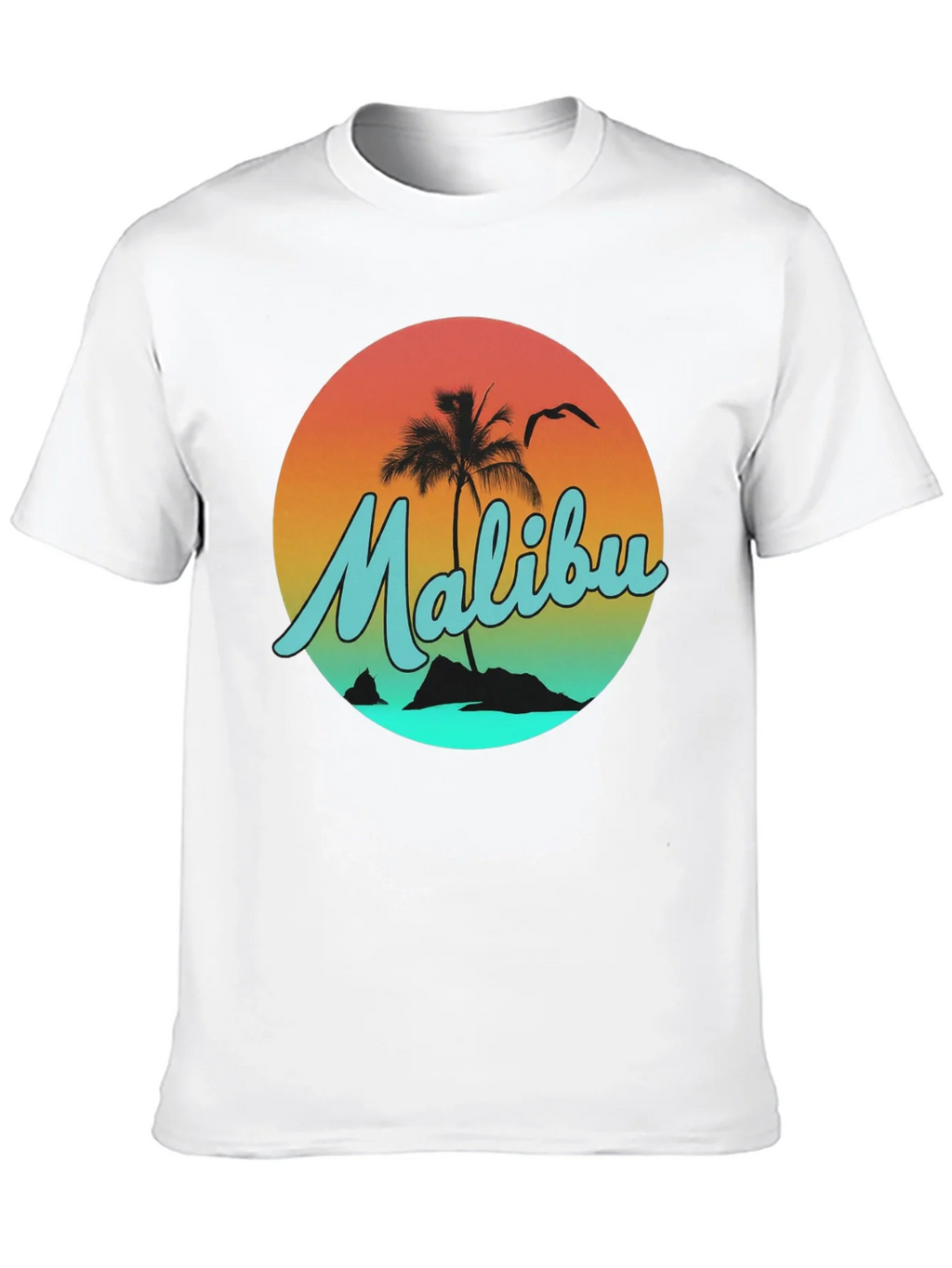 Malibu Sunset Graphic Tee - Relaxed Fit Black T-Shirt product image 8