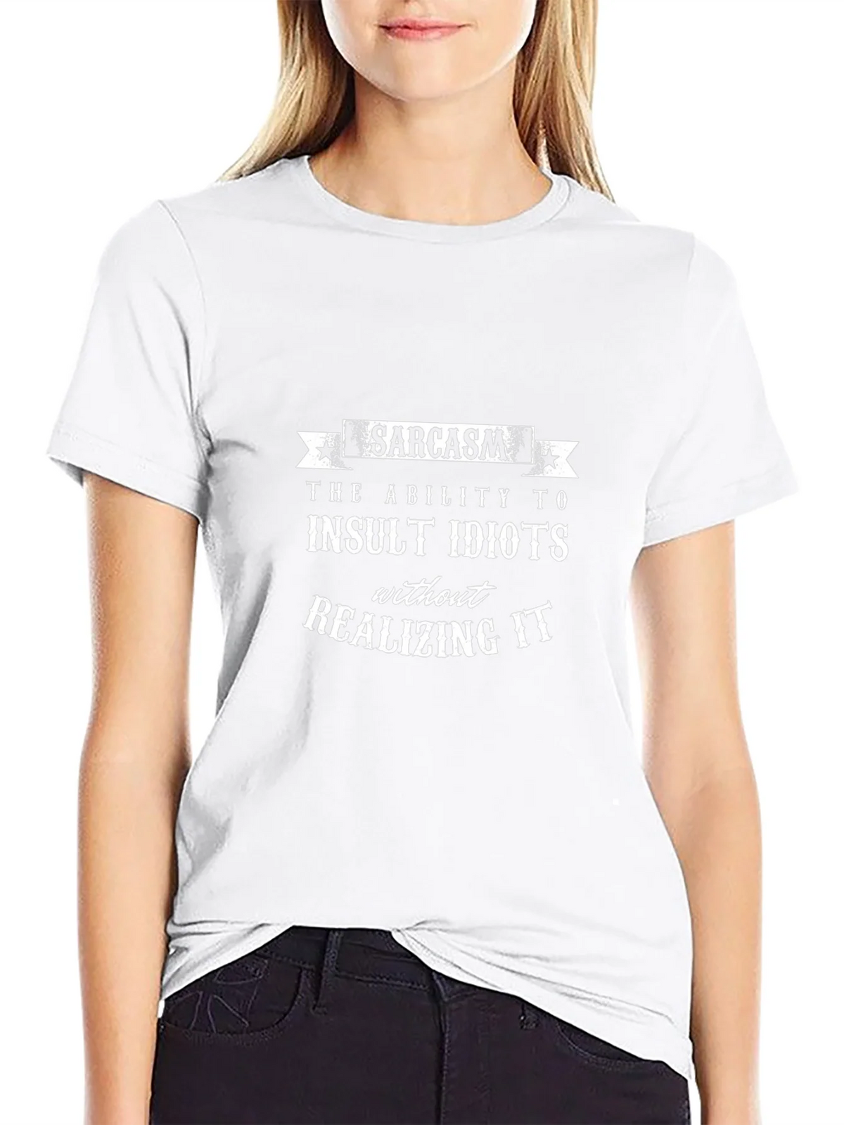 Sarcasm Insult Idiots Graphic Tee - Funny Black T-Shirt product image 8