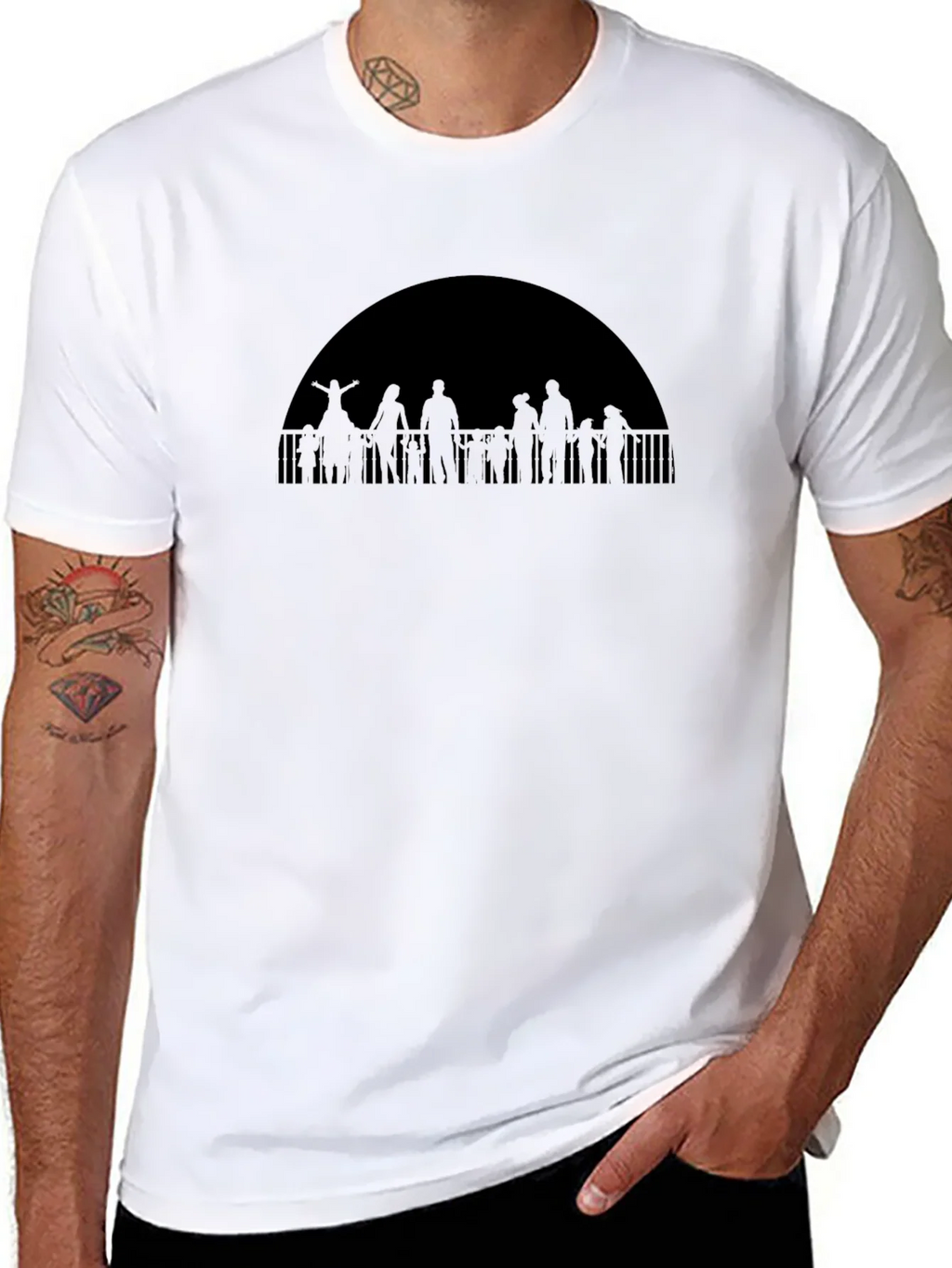 Silhouetted Crowd Graphic Tee product image 7