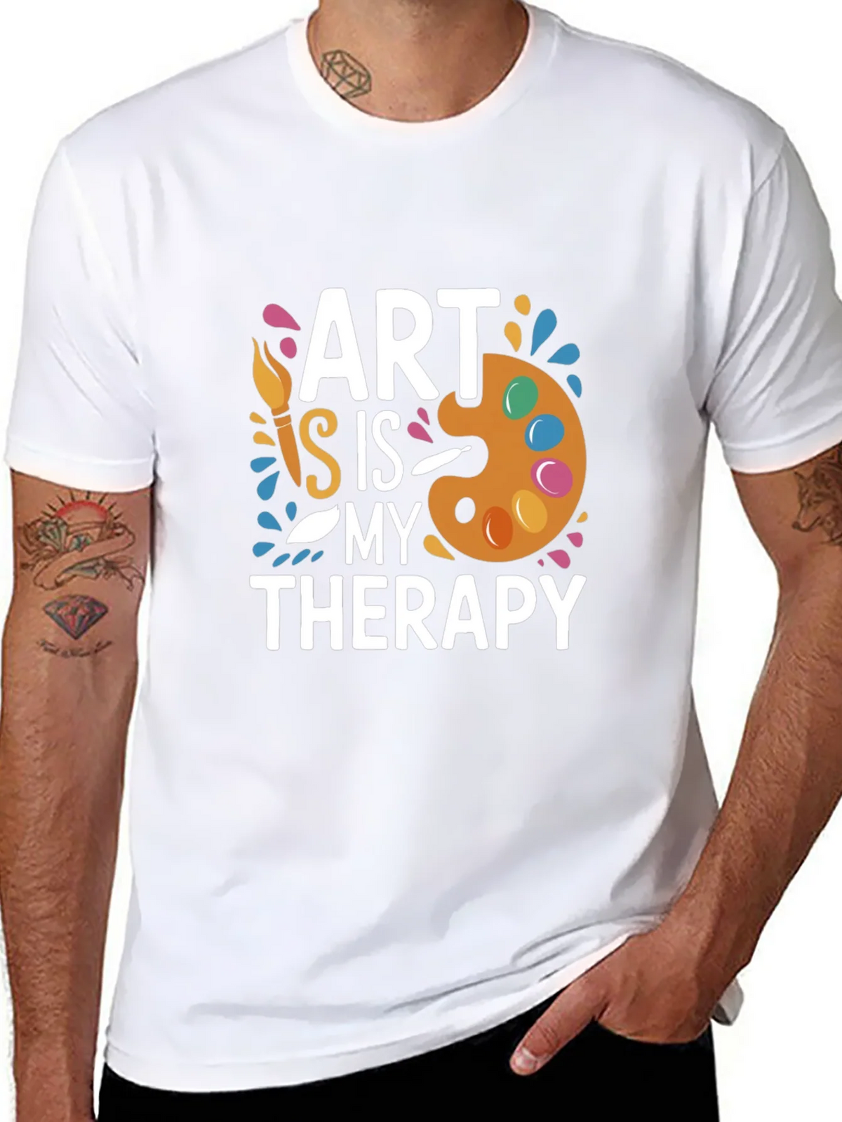 Art is My Therapy T-Shirt - Black Creative Comfortable product image 7