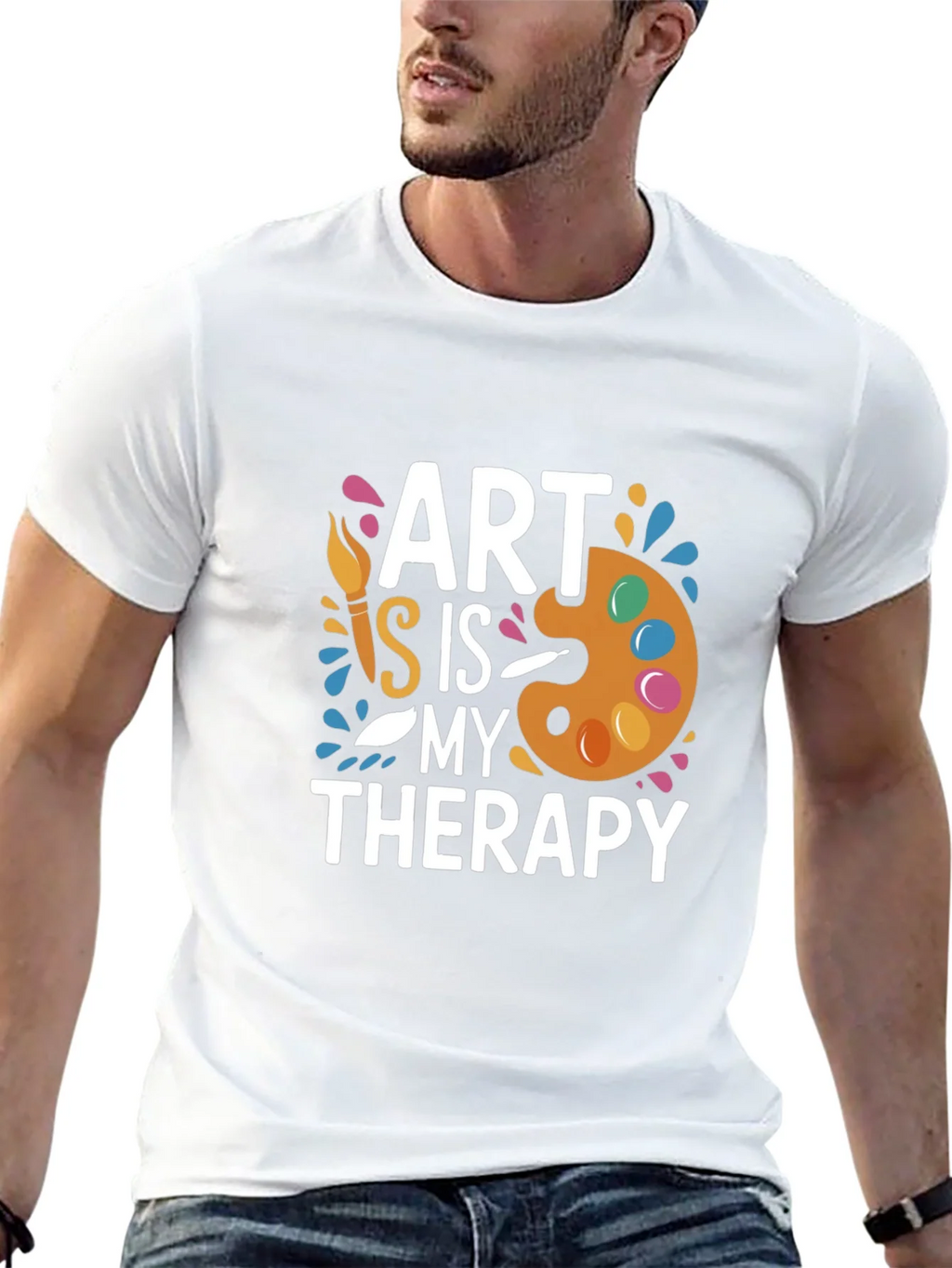 Art is My Therapy T-Shirt - Black Creative Comfortable product image 12