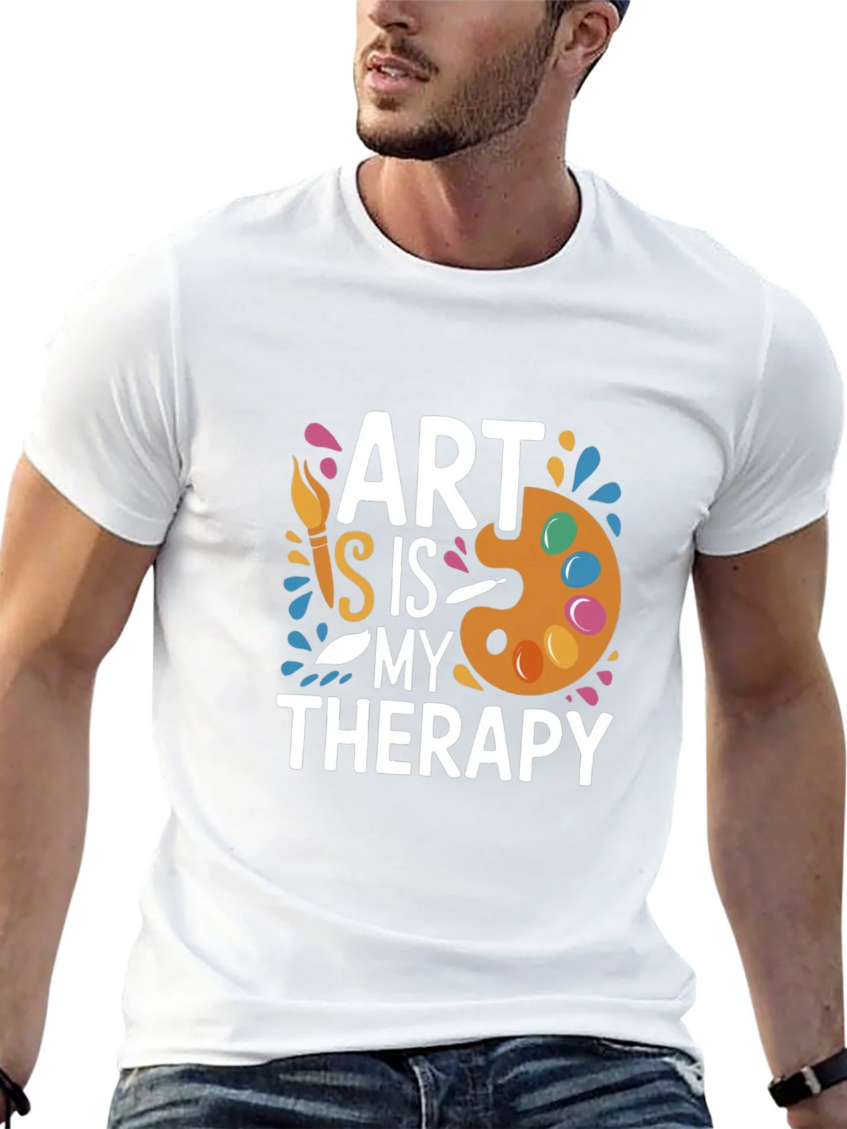 Art is My Therapy T-Shirt - Black Creative Comfortable product image 12