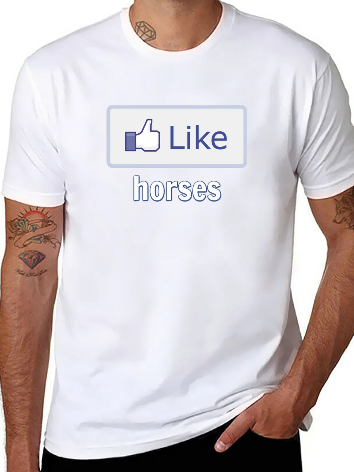 I Like Horses Black T-Shirt Novelty Graphic Tee product image 7
