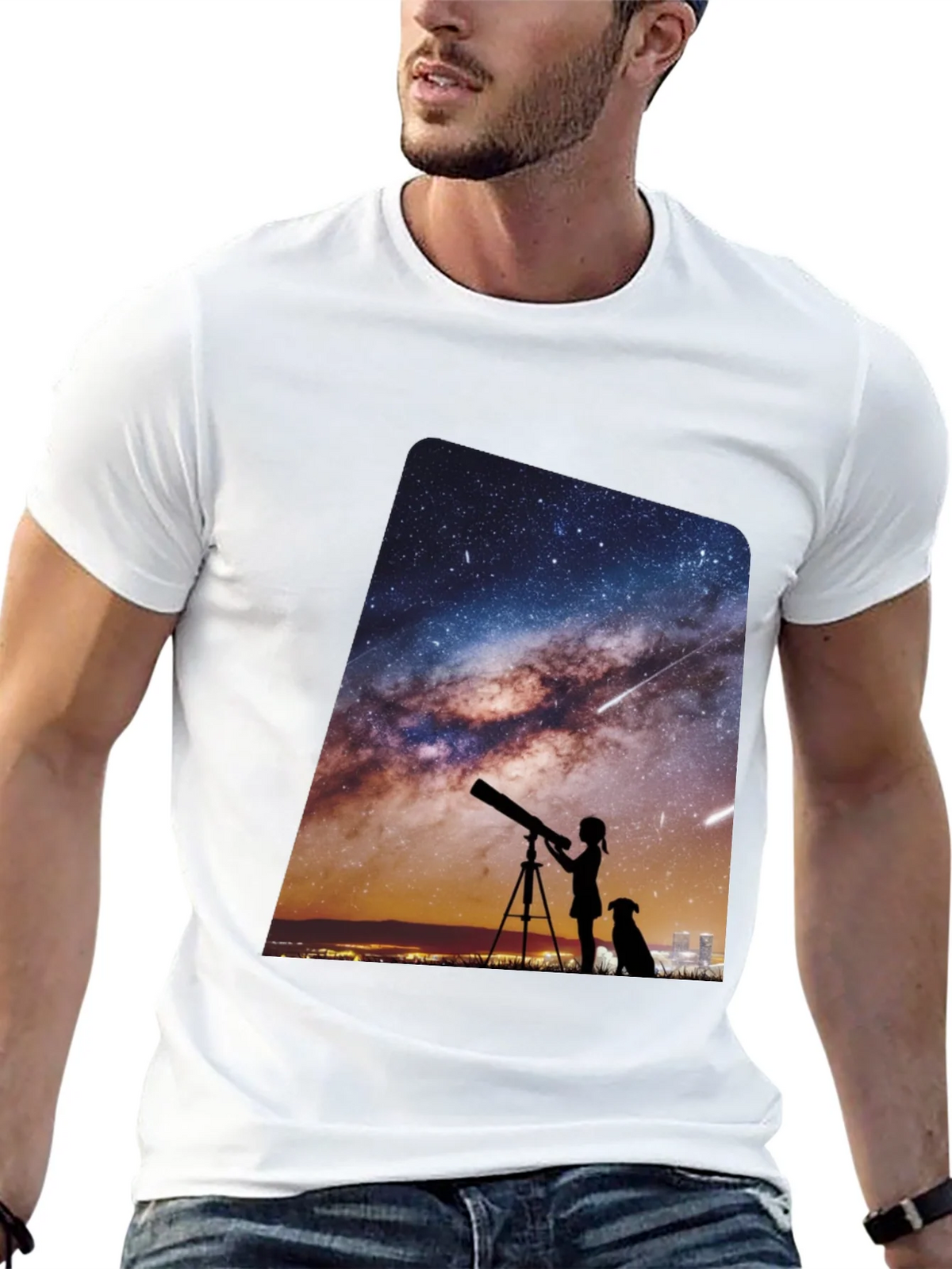 Starry Night Telescope Graphic Tee product image 12