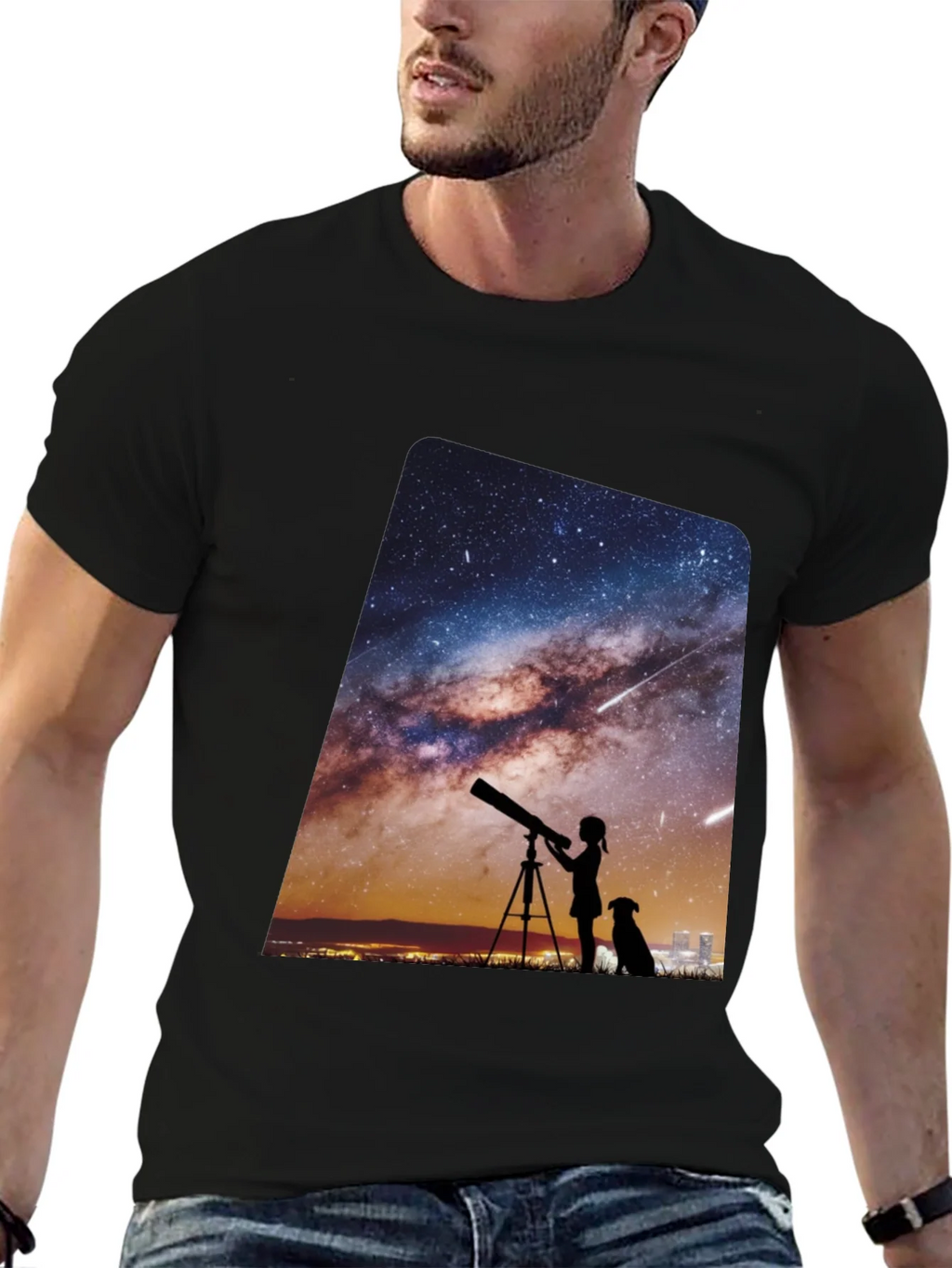Starry Night Telescope Graphic Tee product image 6