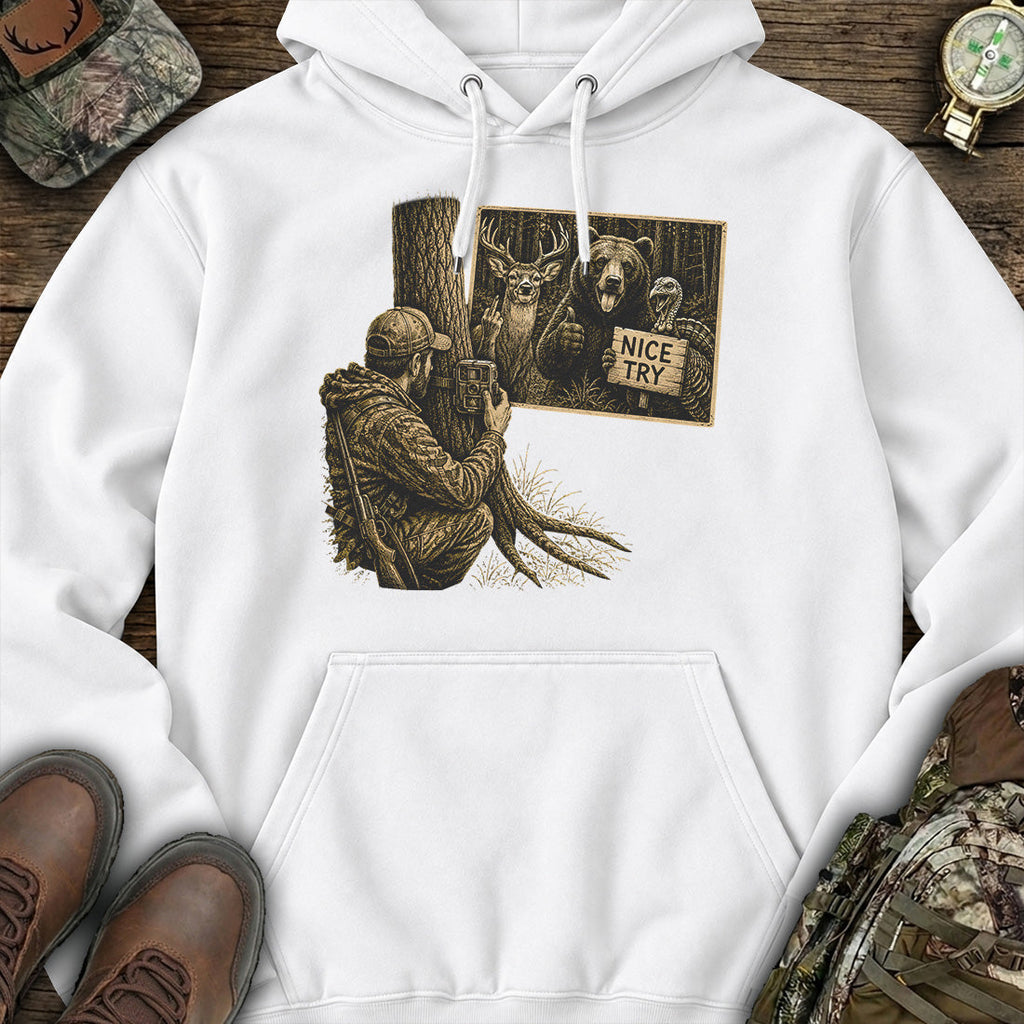 Nice Try Hunting Prank Hoodie product image 7