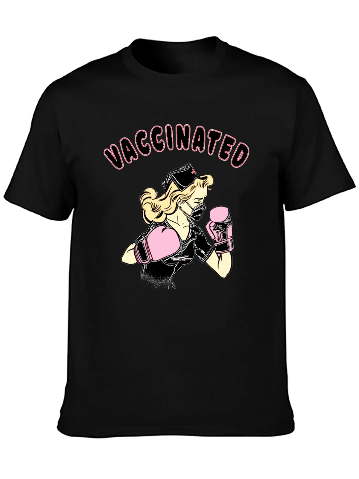 Vaccinated Nurse Boxer Graphic T-Shirt product image 3