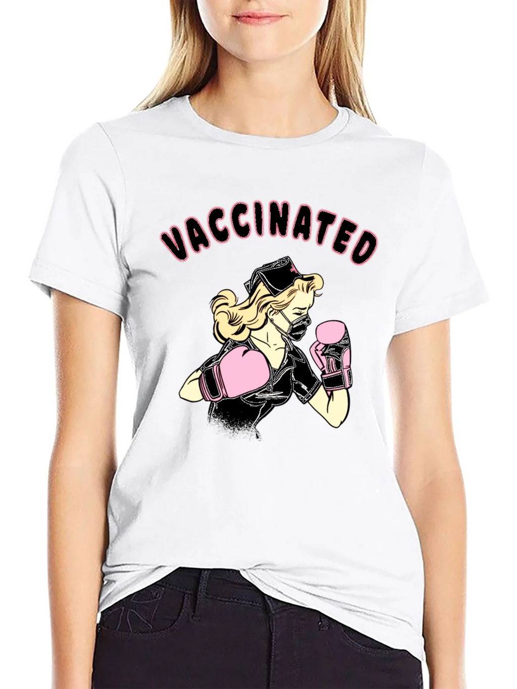 Vaccinated Nurse Boxer Graphic T-Shirt product image 8