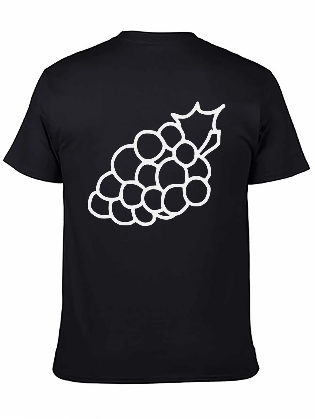 Grape Outline Graphic Tee - Casual Black T-Shirt product image 4