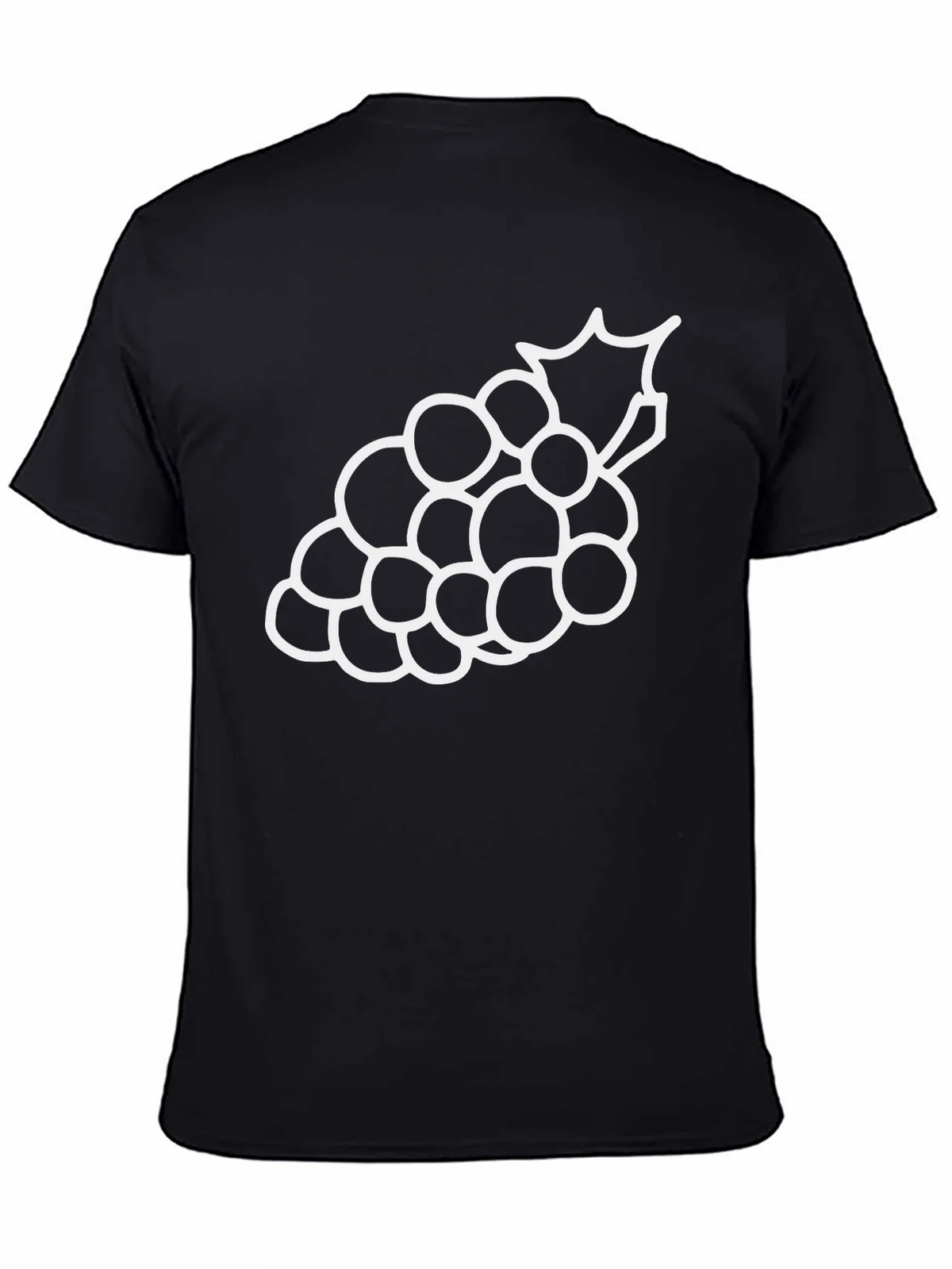 Grape Outline Graphic Tee - Casual Black T-Shirt product image 4