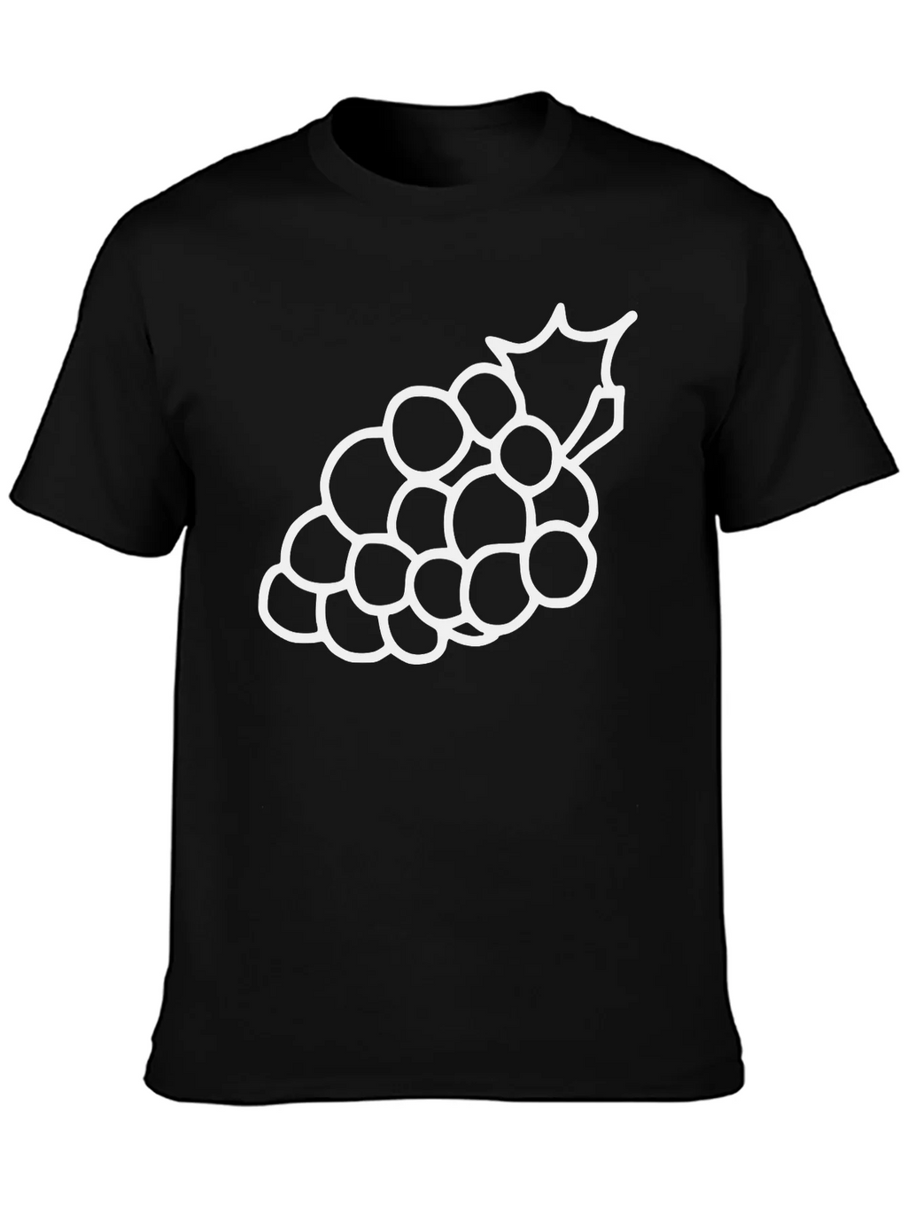 Grape Outline Graphic Tee - Casual Black T-Shirt product image 3