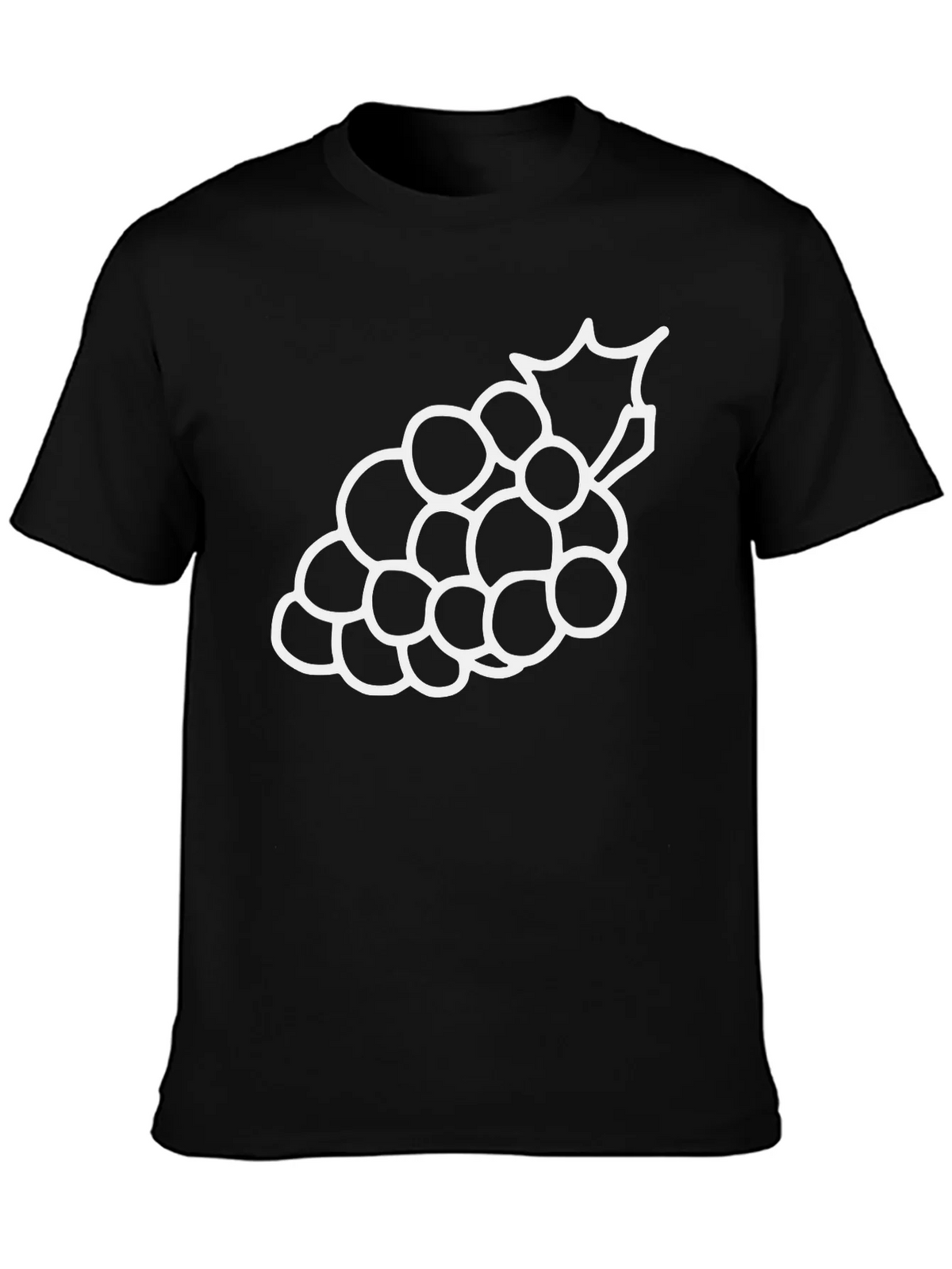 Grape Outline Graphic Tee - Casual Black T-Shirt product image 3