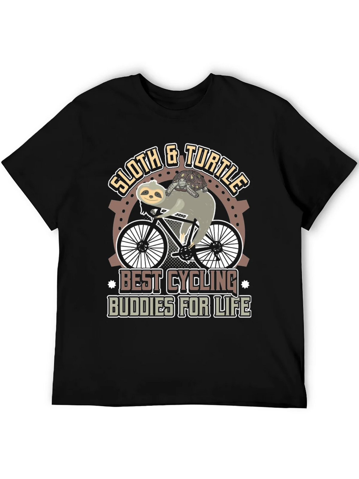 Sloth & Turtle Cycling Buddies T-Shirt product image 5