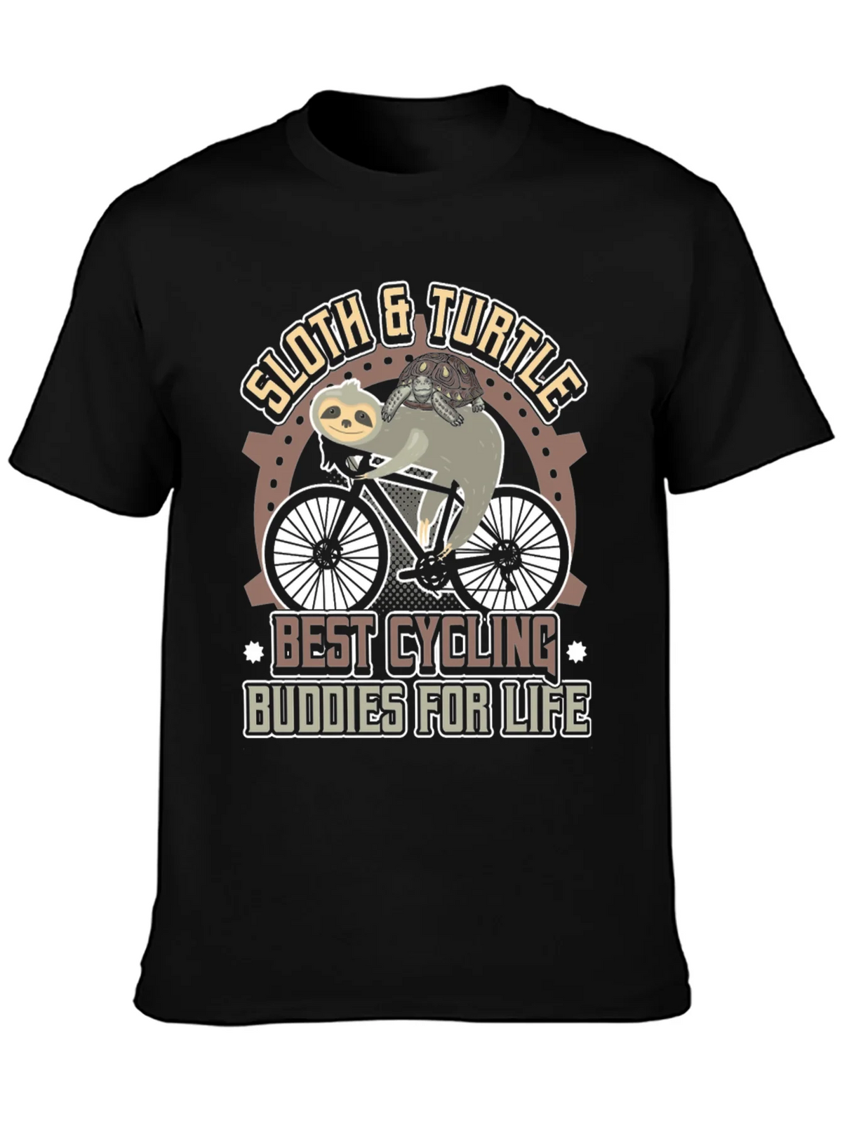Sloth & Turtle Cycling Buddies T-Shirt product image 3