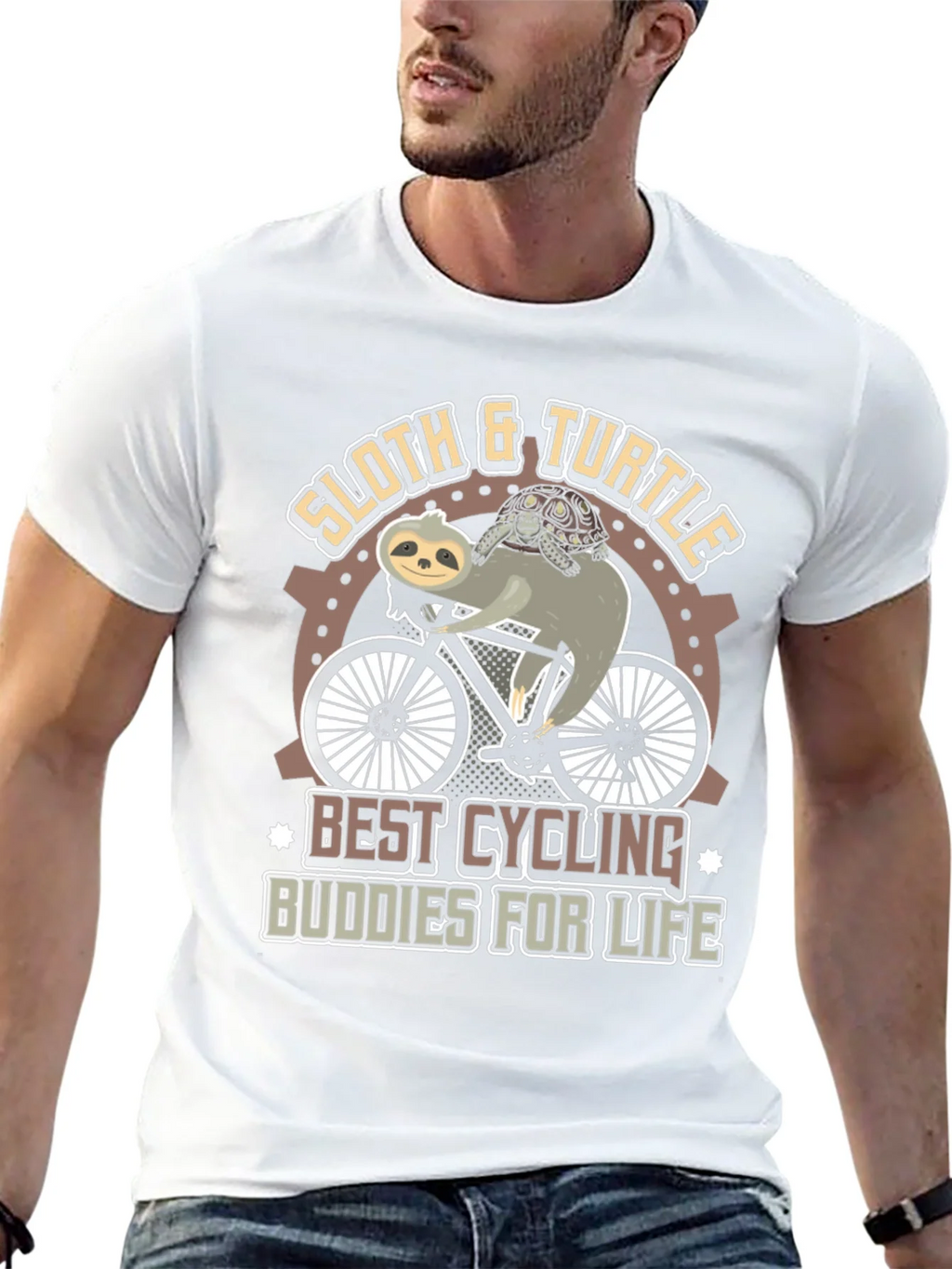 Sloth & Turtle Cycling Buddies T-Shirt product image 12