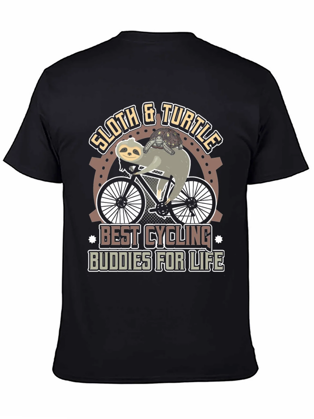 Sloth & Turtle Cycling Buddies T-Shirt product image 4