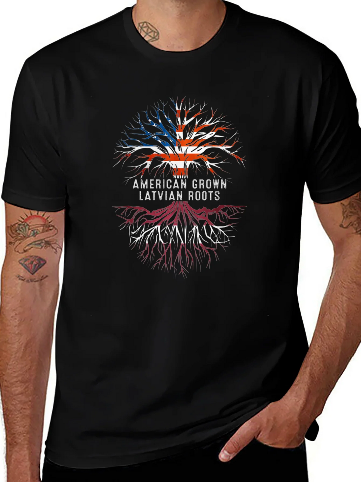 American Latvian Roots T-Shirt product image 1