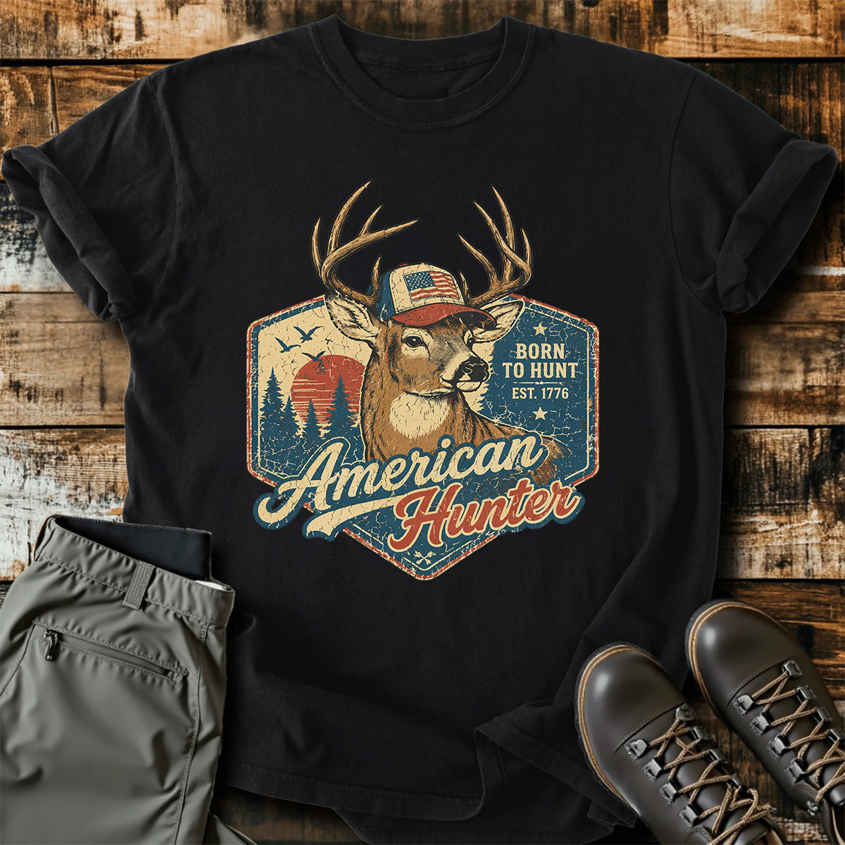 Patriotic Deer Hunter T-Shirt product image 2