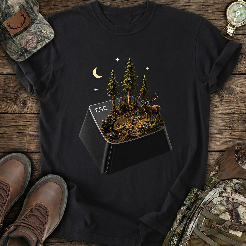 ESC Key Hunting Scene Hunter T-Shirt product image 1