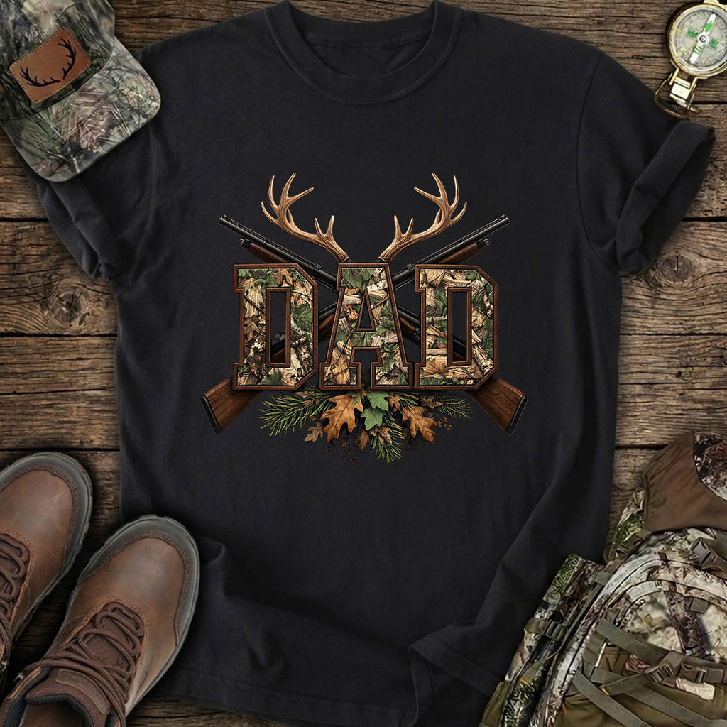 Camo Hunting Dad Deer Rifle T-Shirt product image 1