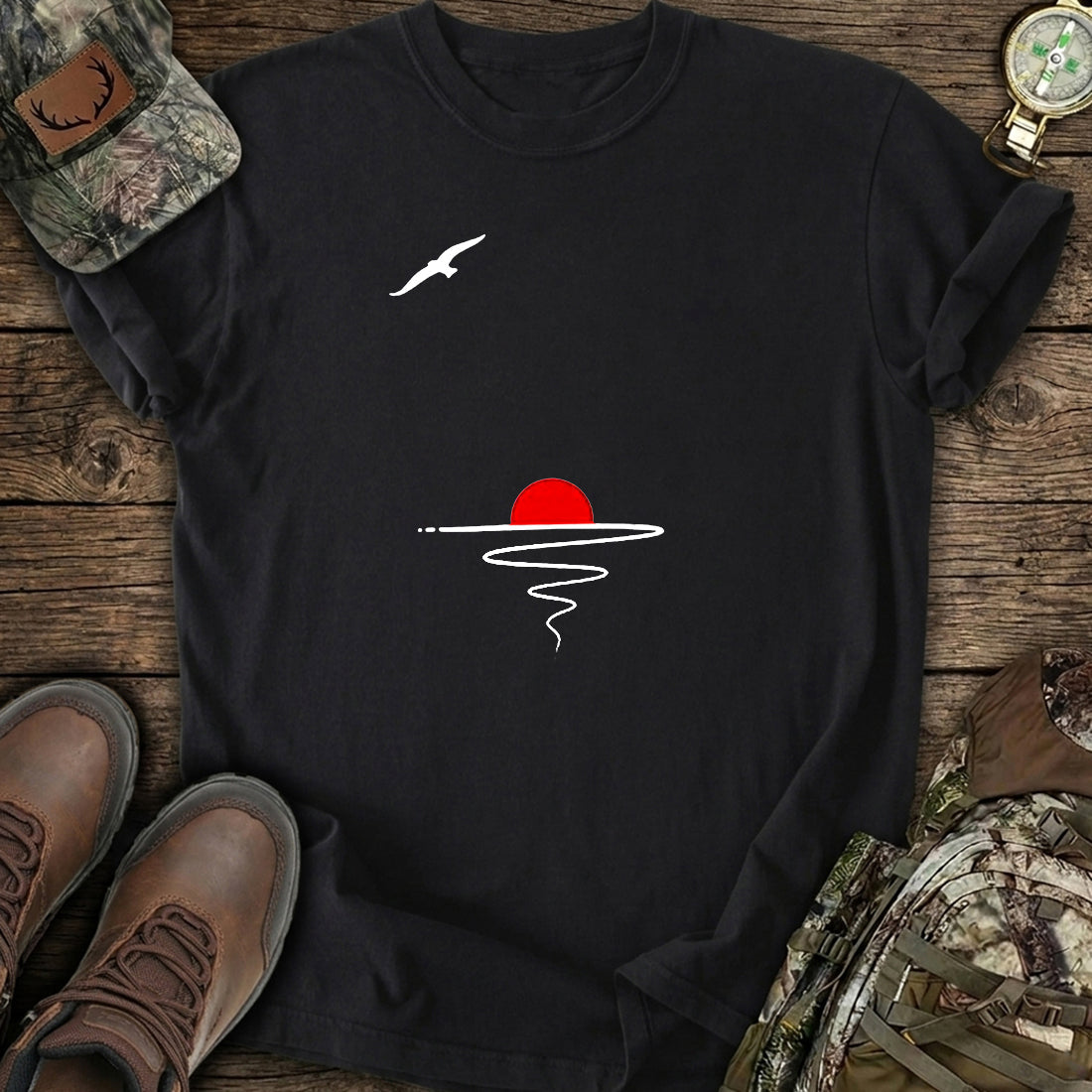 Minimal Sunset Art T-Shirt product image 3