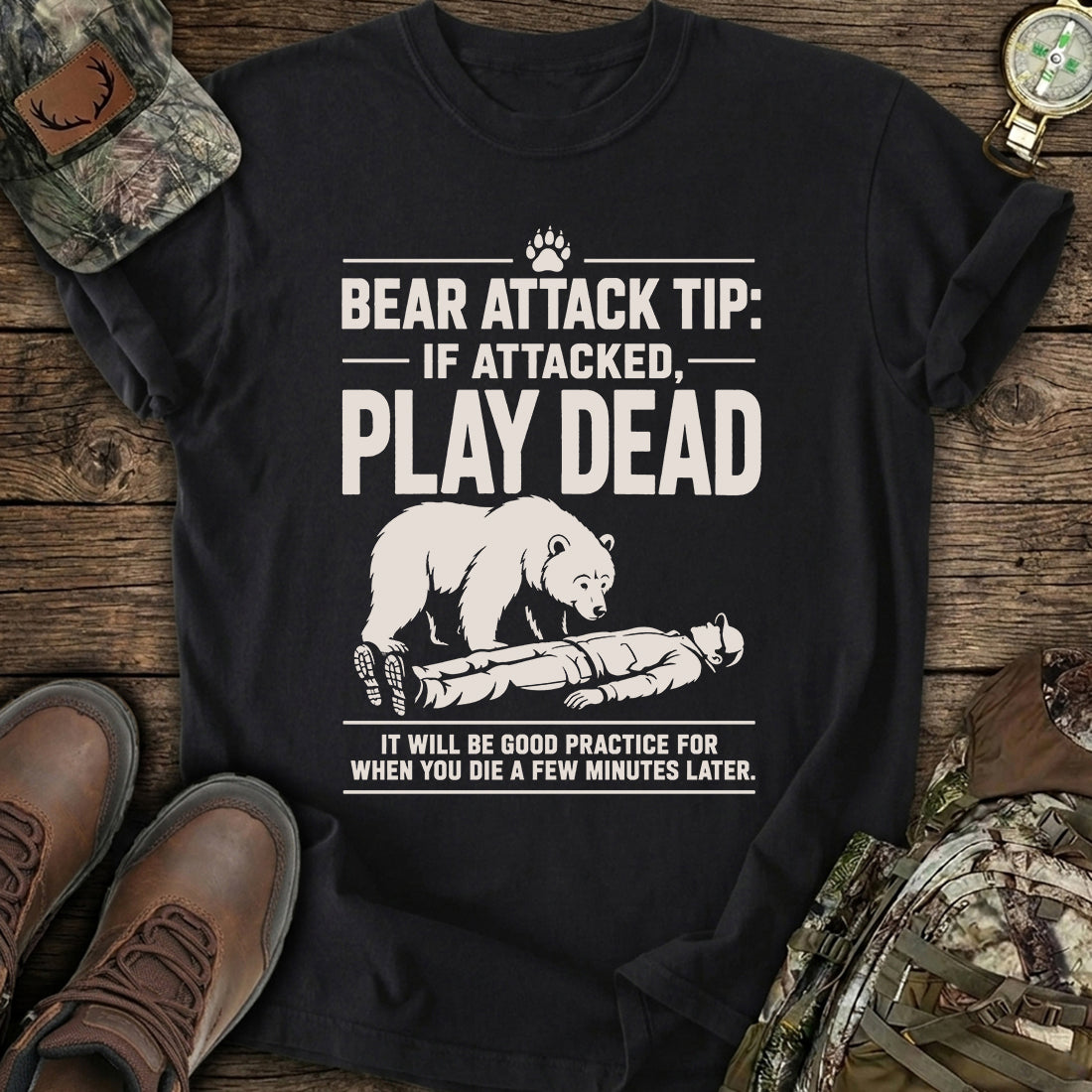 Bear Attack Humor T-Shirt product image 2