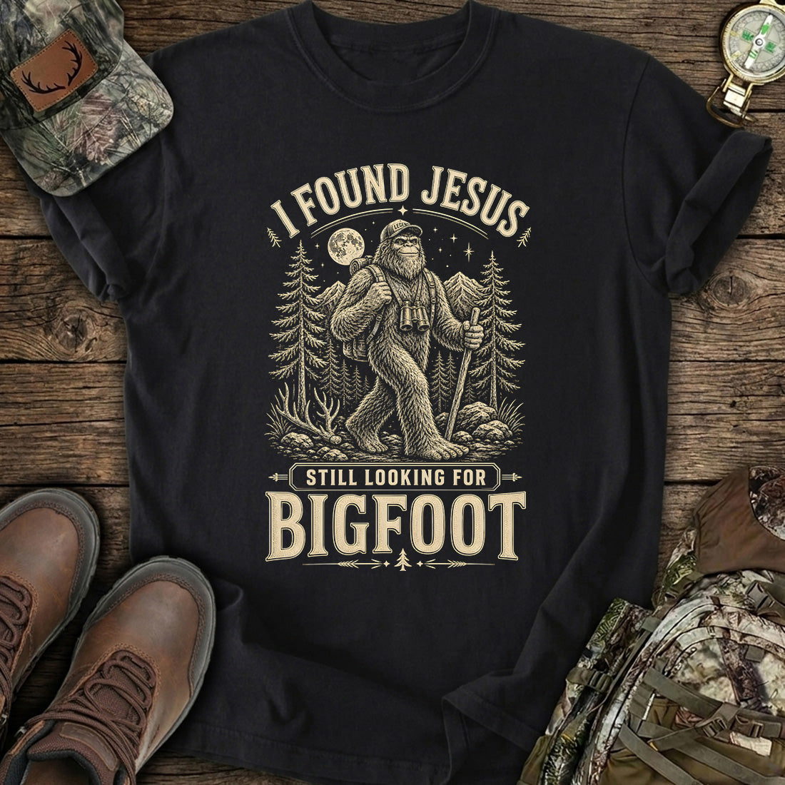 Funny Bigfoot Jesus T-Shirt product image 1