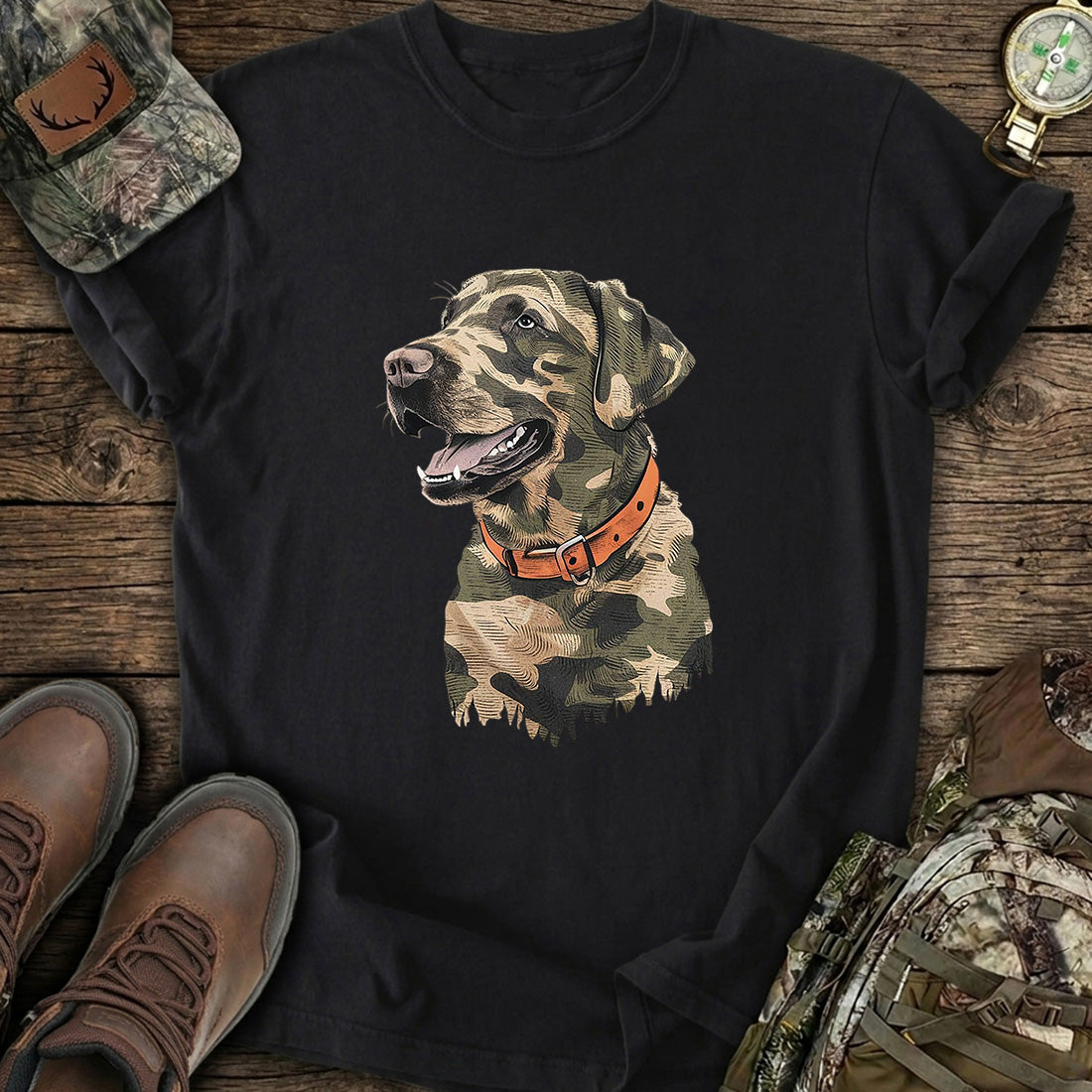 Camo Hunting Dog T-Shirt product image 2