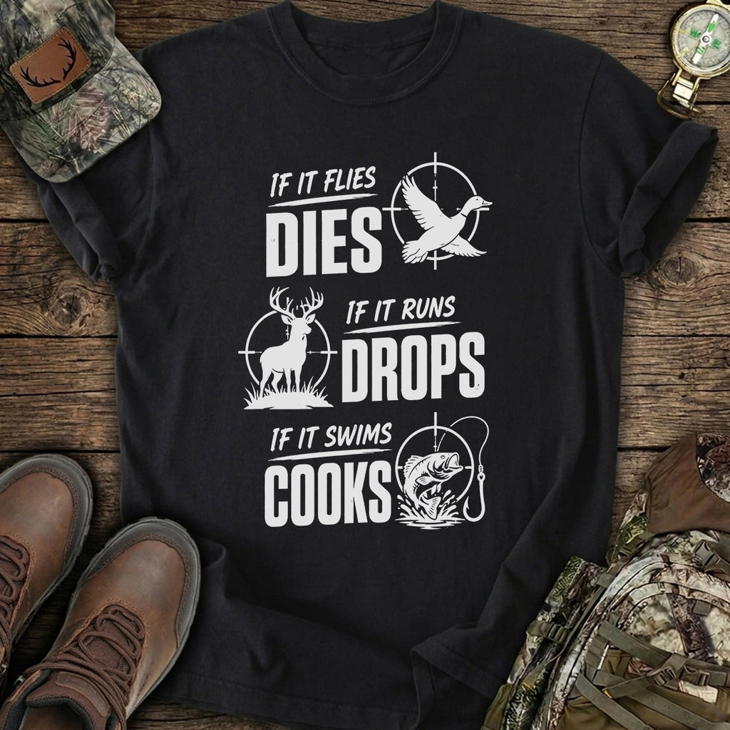 If It Flies Die Hunting T-Shirt product image 2