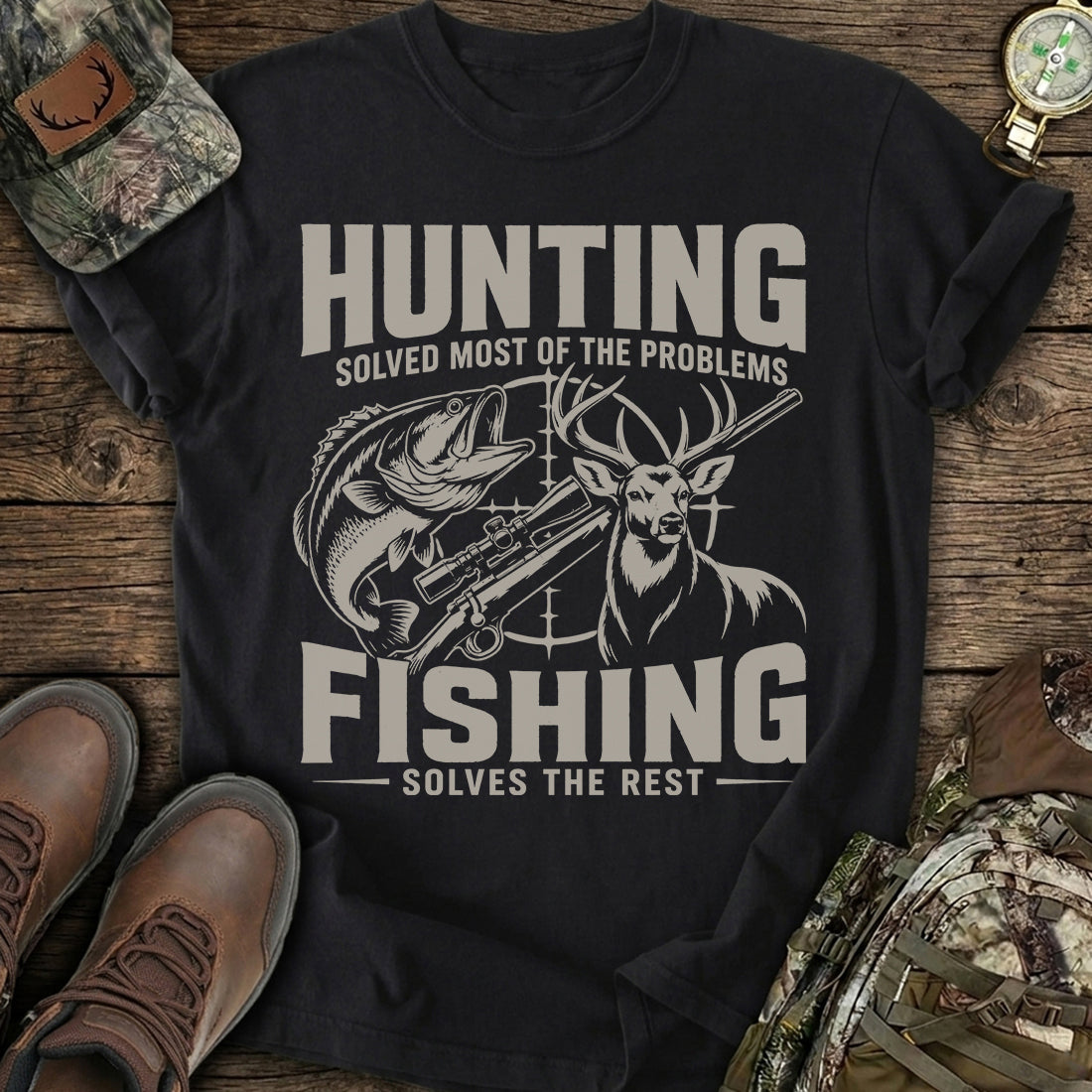Hunting Fishing Therapy T-Shirt product image 1